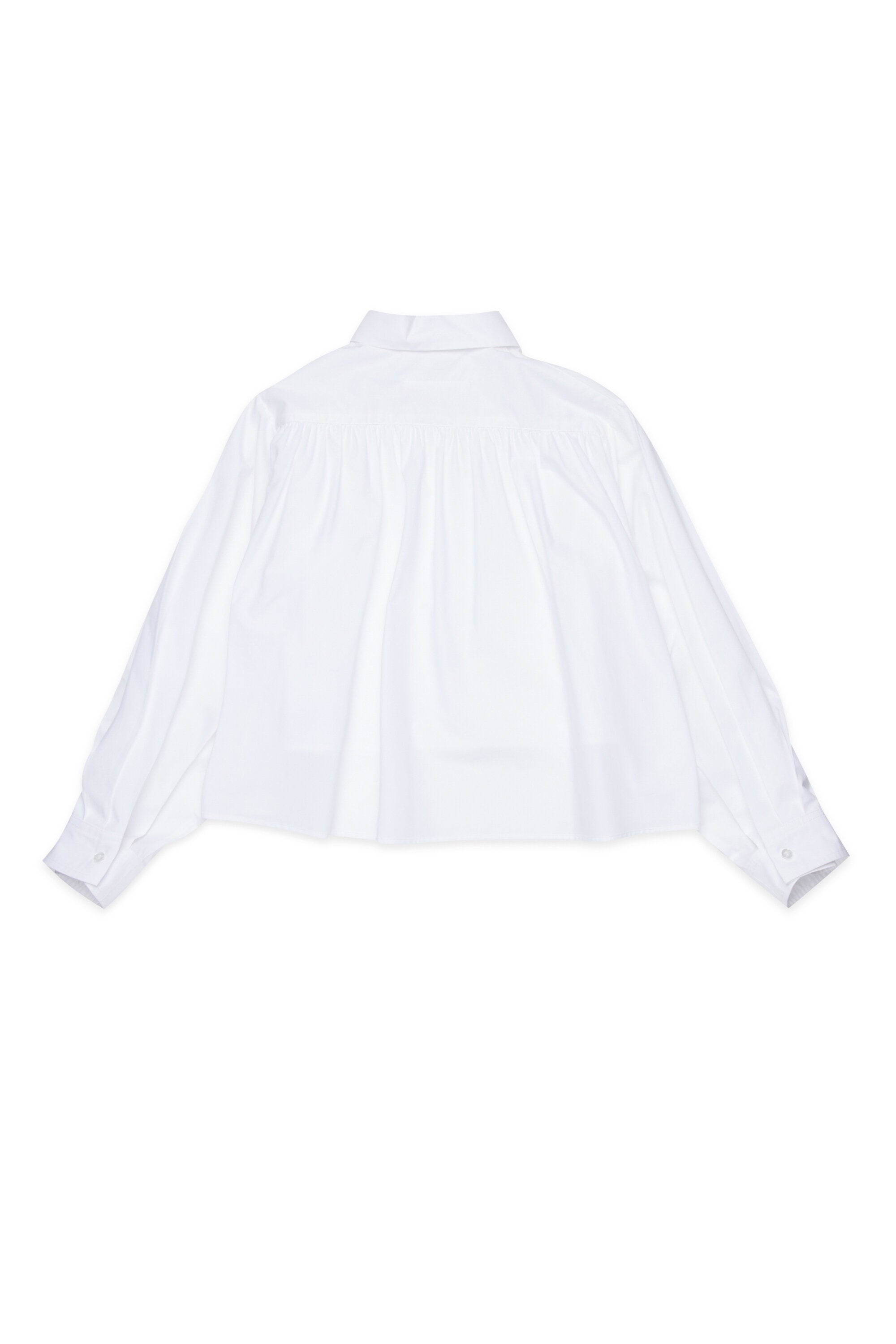 Cropped poplin shirt with pleated back