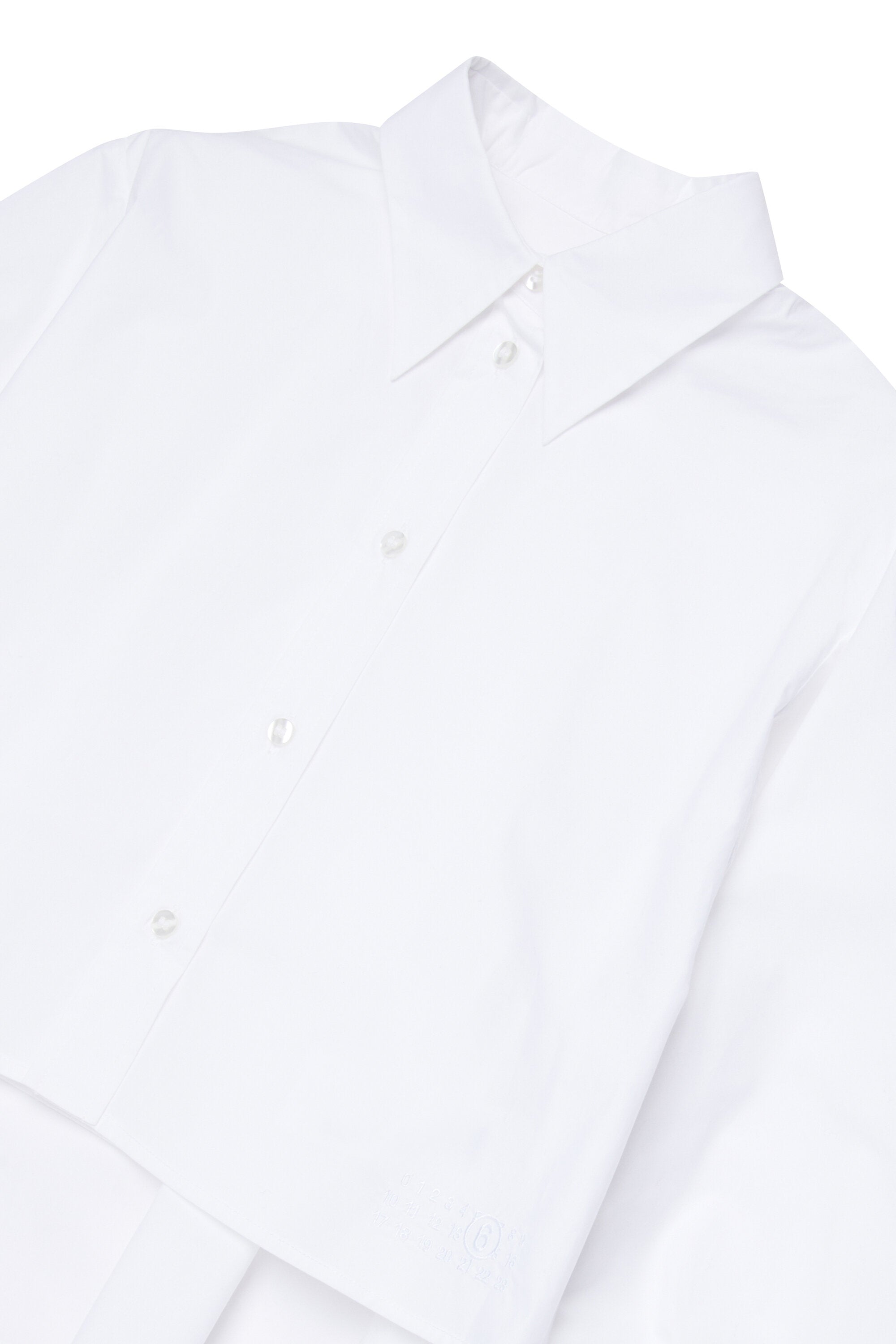 Cropped poplin shirt with pleated back