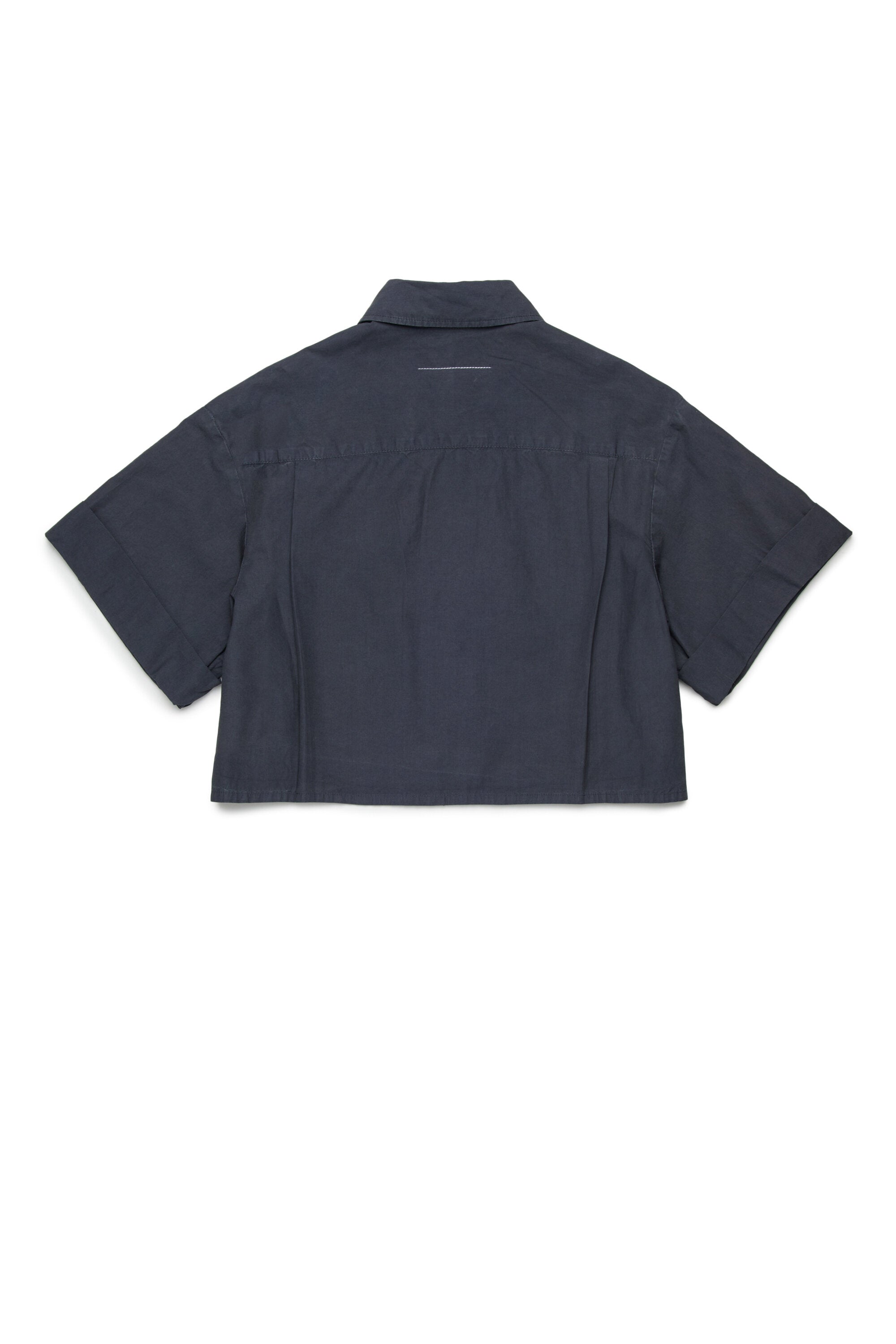 Poplin shirt with turn-up sleeves