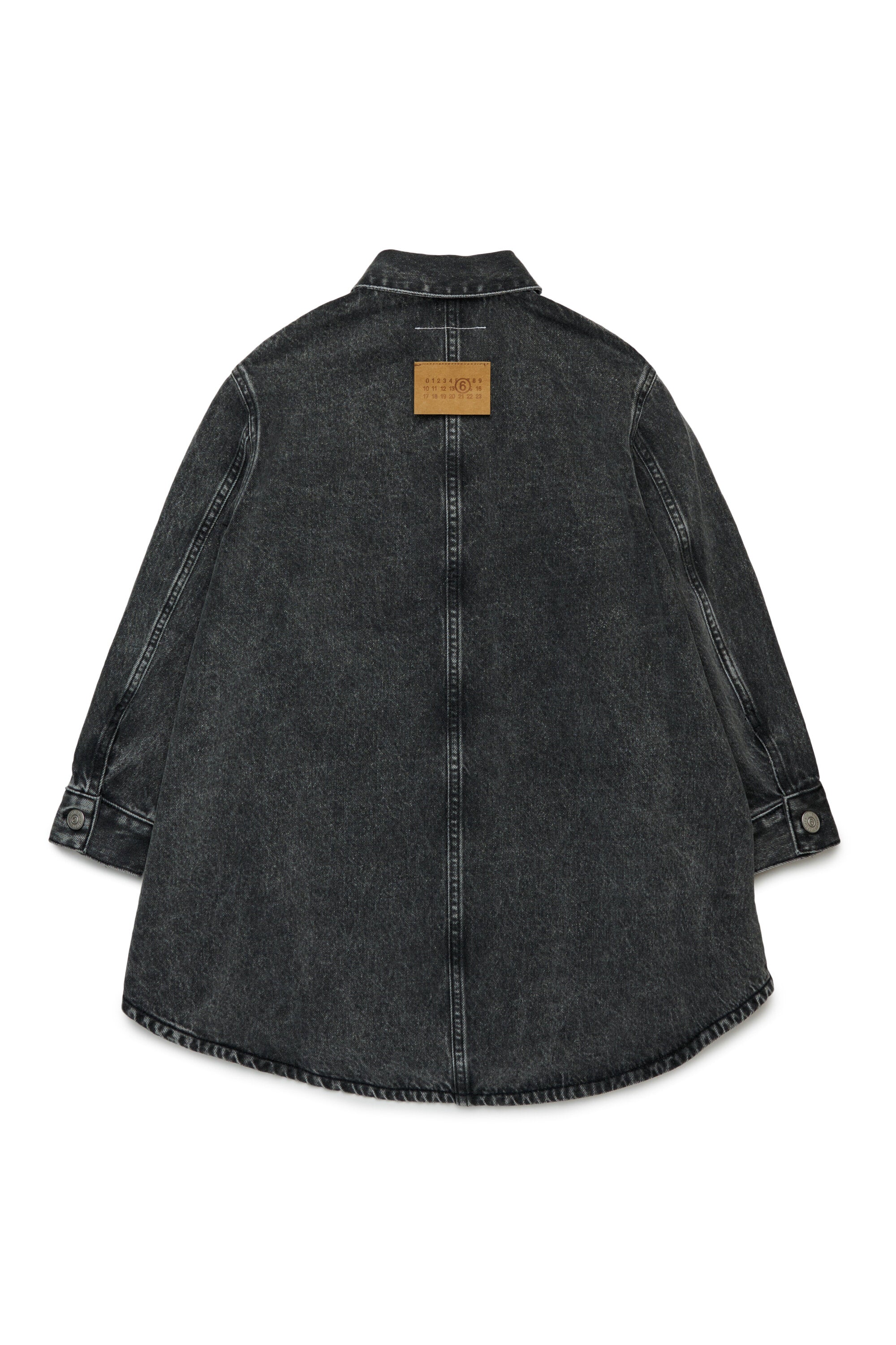 Black denim maxi shirt dress