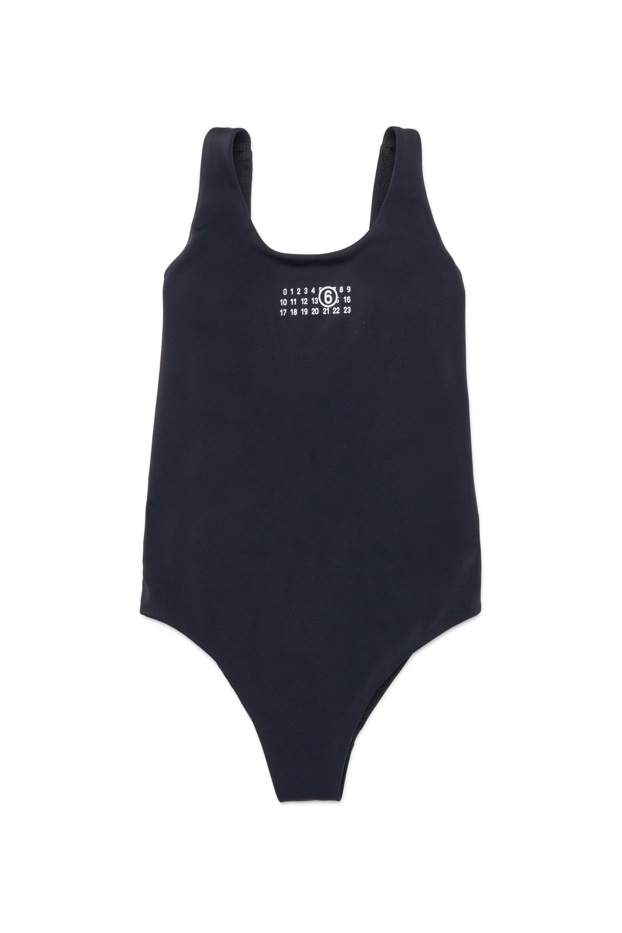 One-piece swimsuit with logo