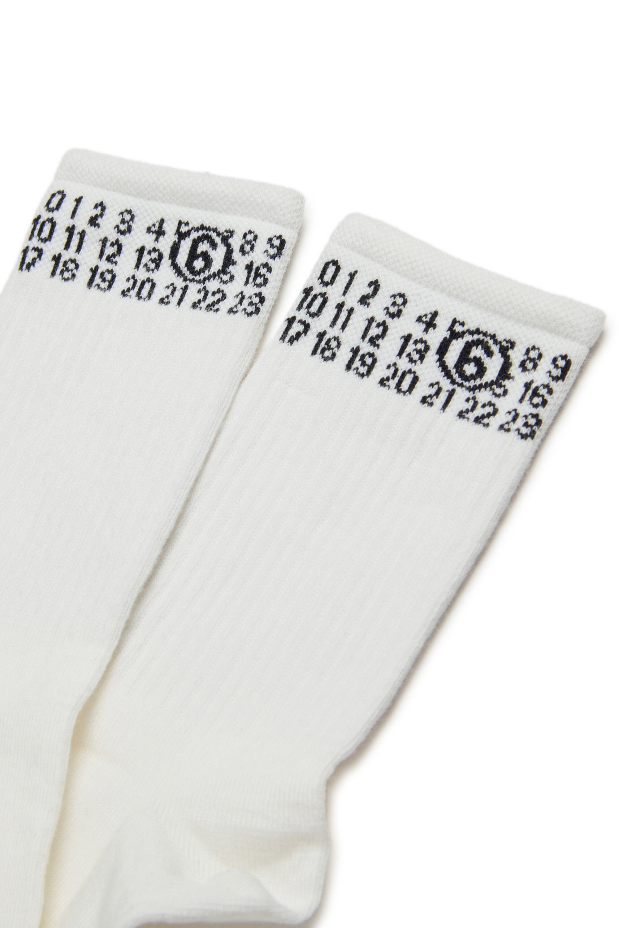 Ribbed socks branded with numeric logo