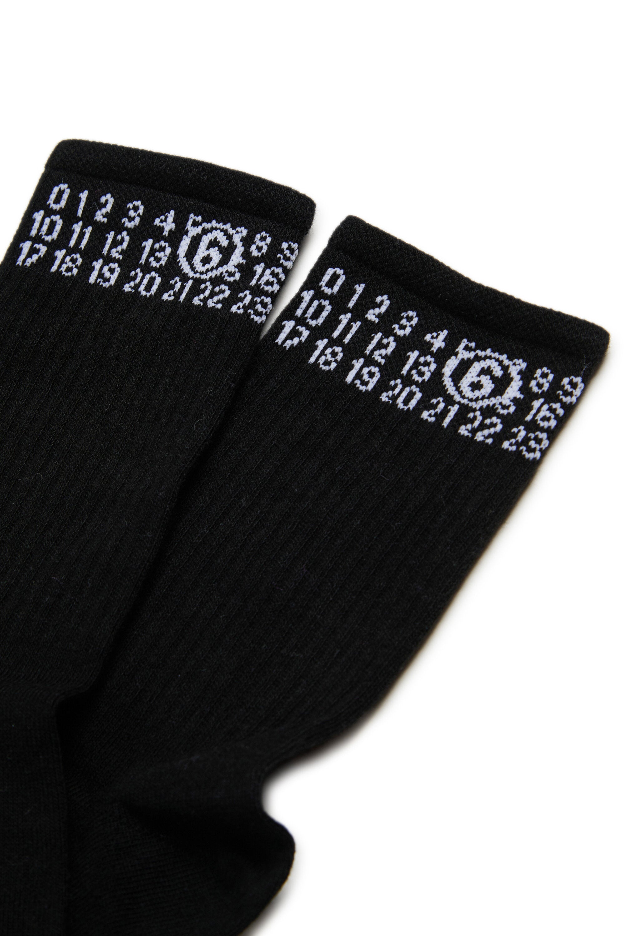 Ribbed socks branded with numeric logo