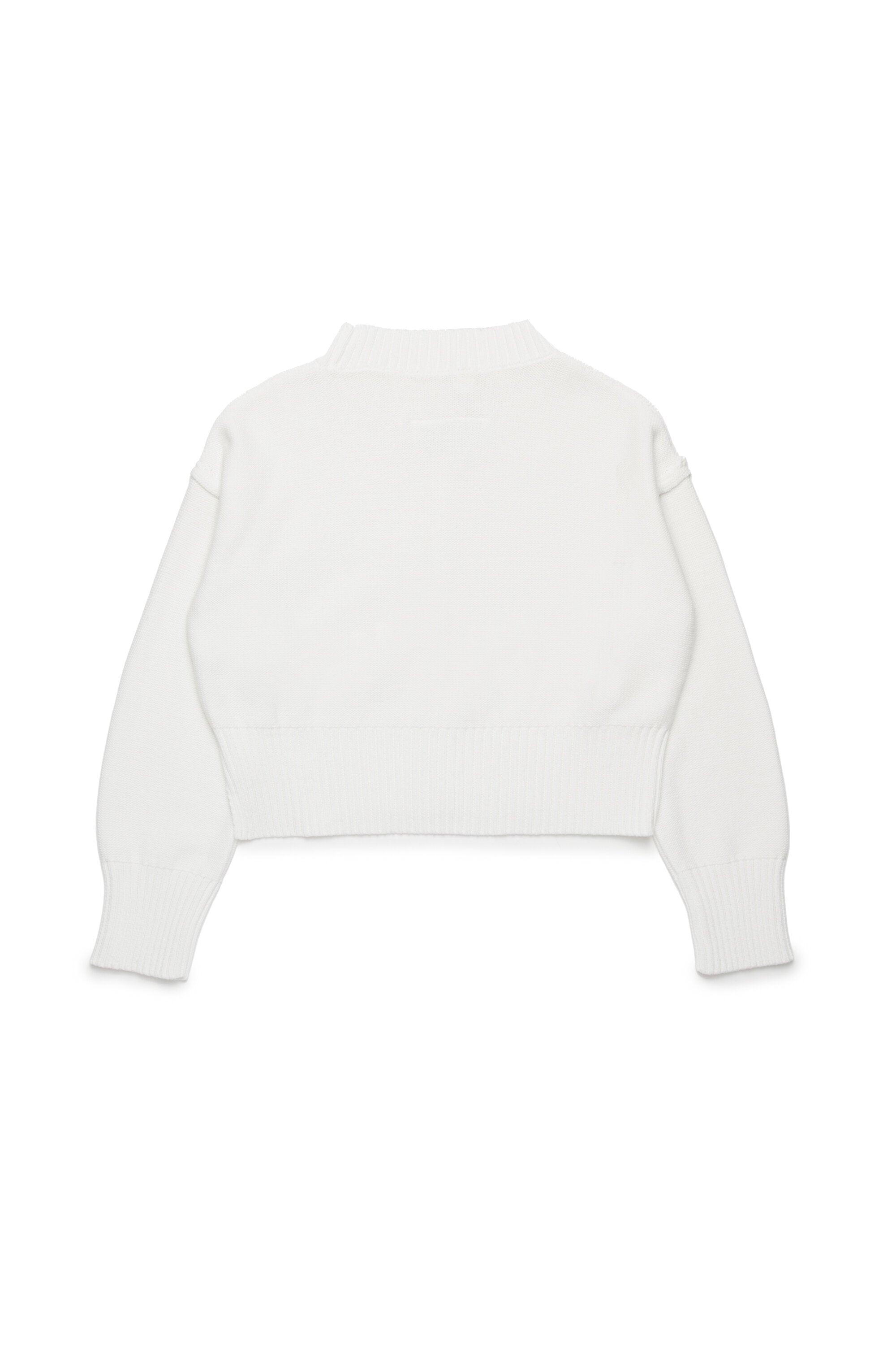 Knit pullover with breaks