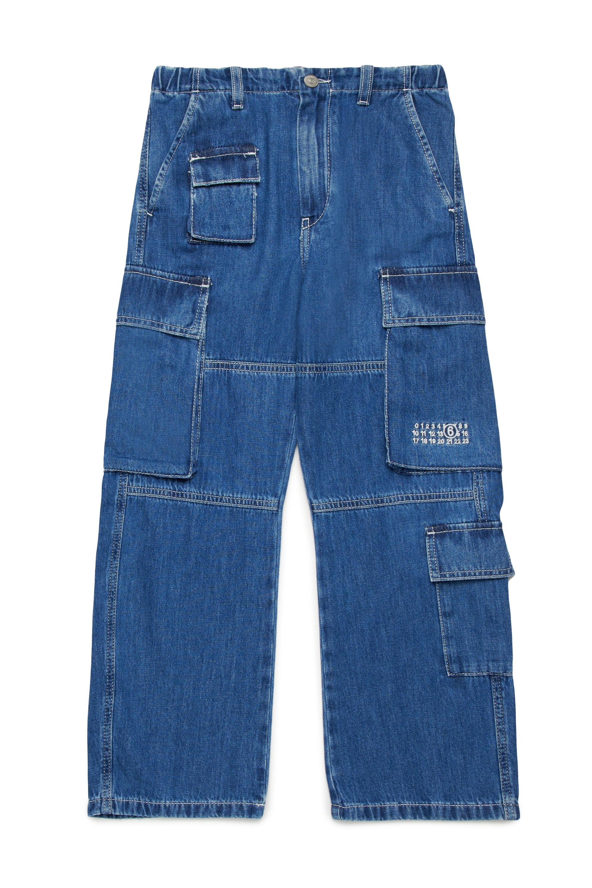 Medium blue cargo jeans with Numeric logo