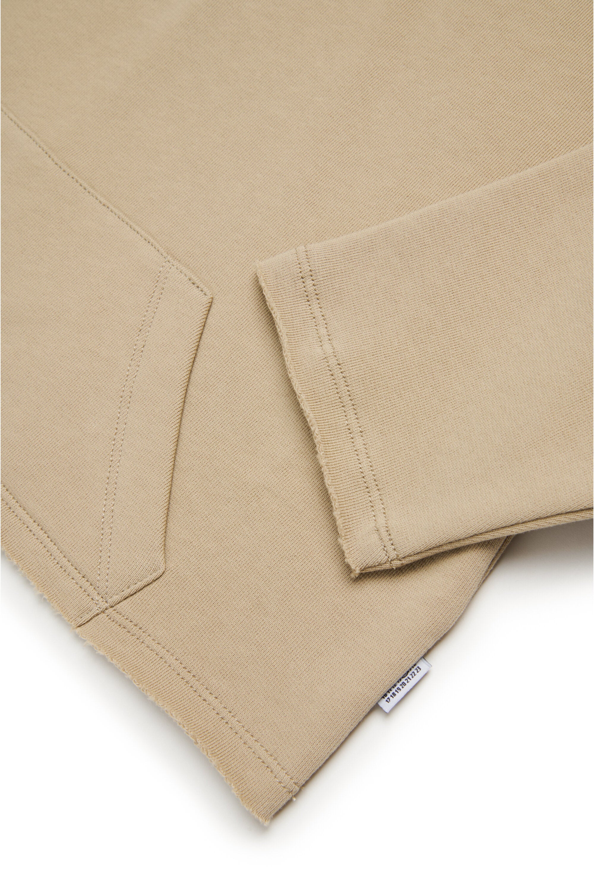 Hooded sweatshirt with raw cut hem