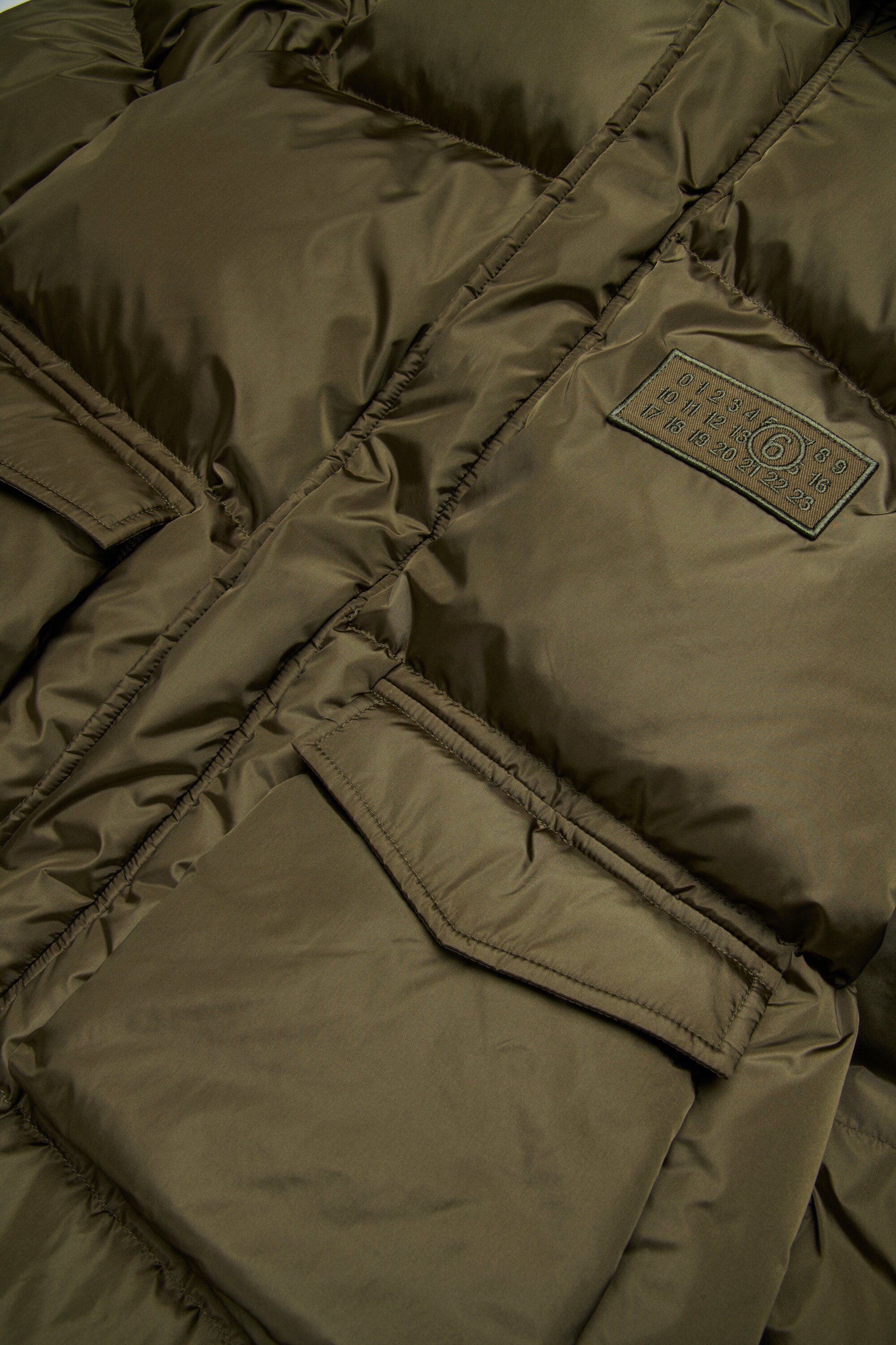 Long padded jacket with pockets