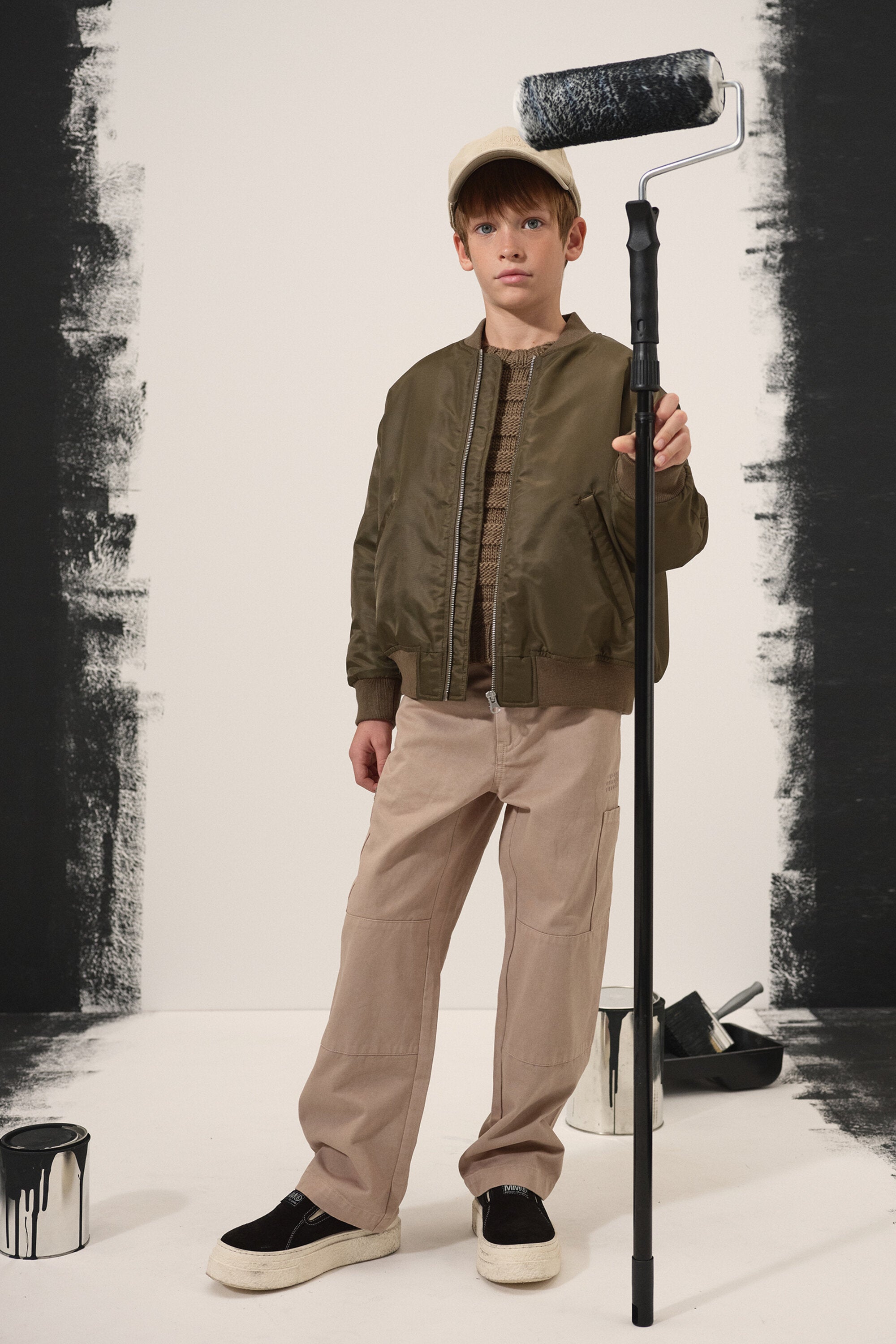 Padded twill bomber jacket