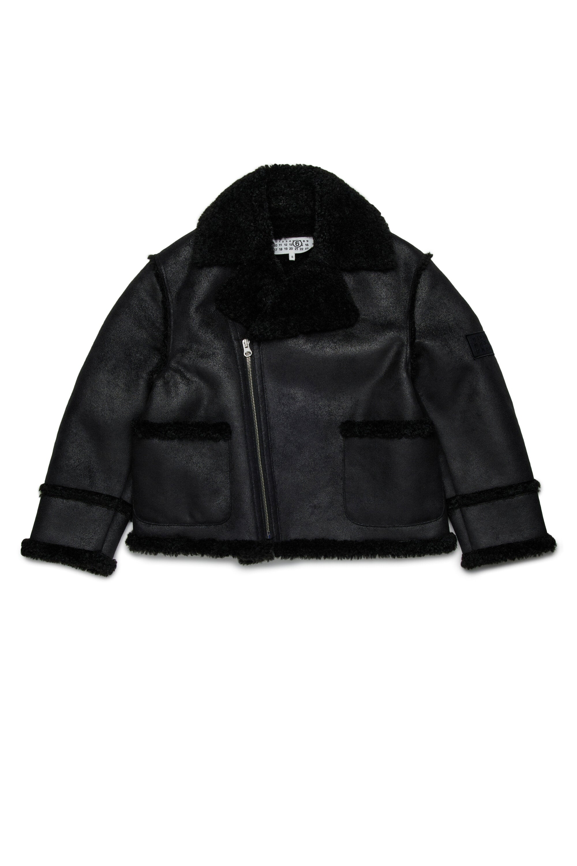 Shearling-type jacket with teddy details