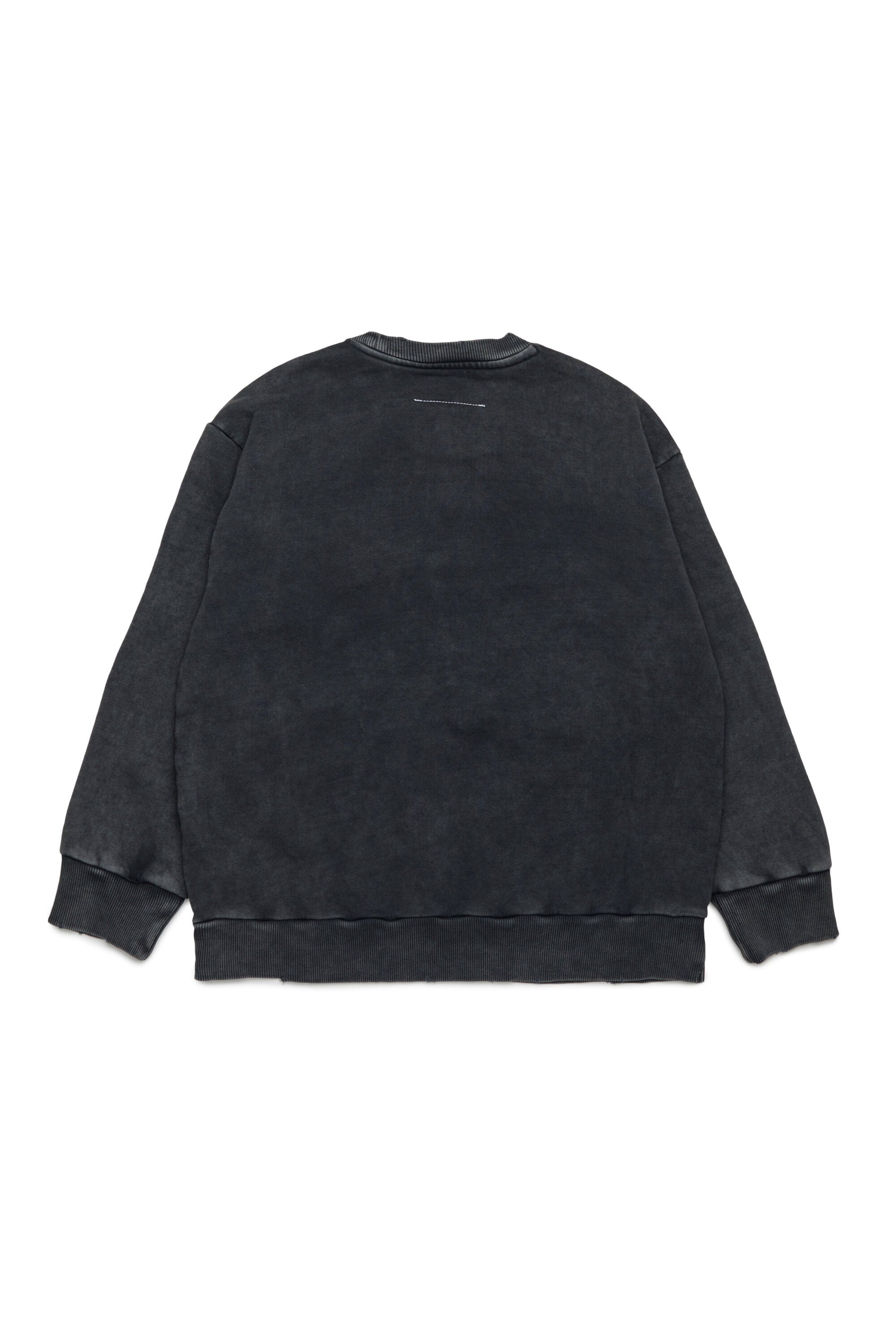 Crew-neck sweatshirt with mending breaks