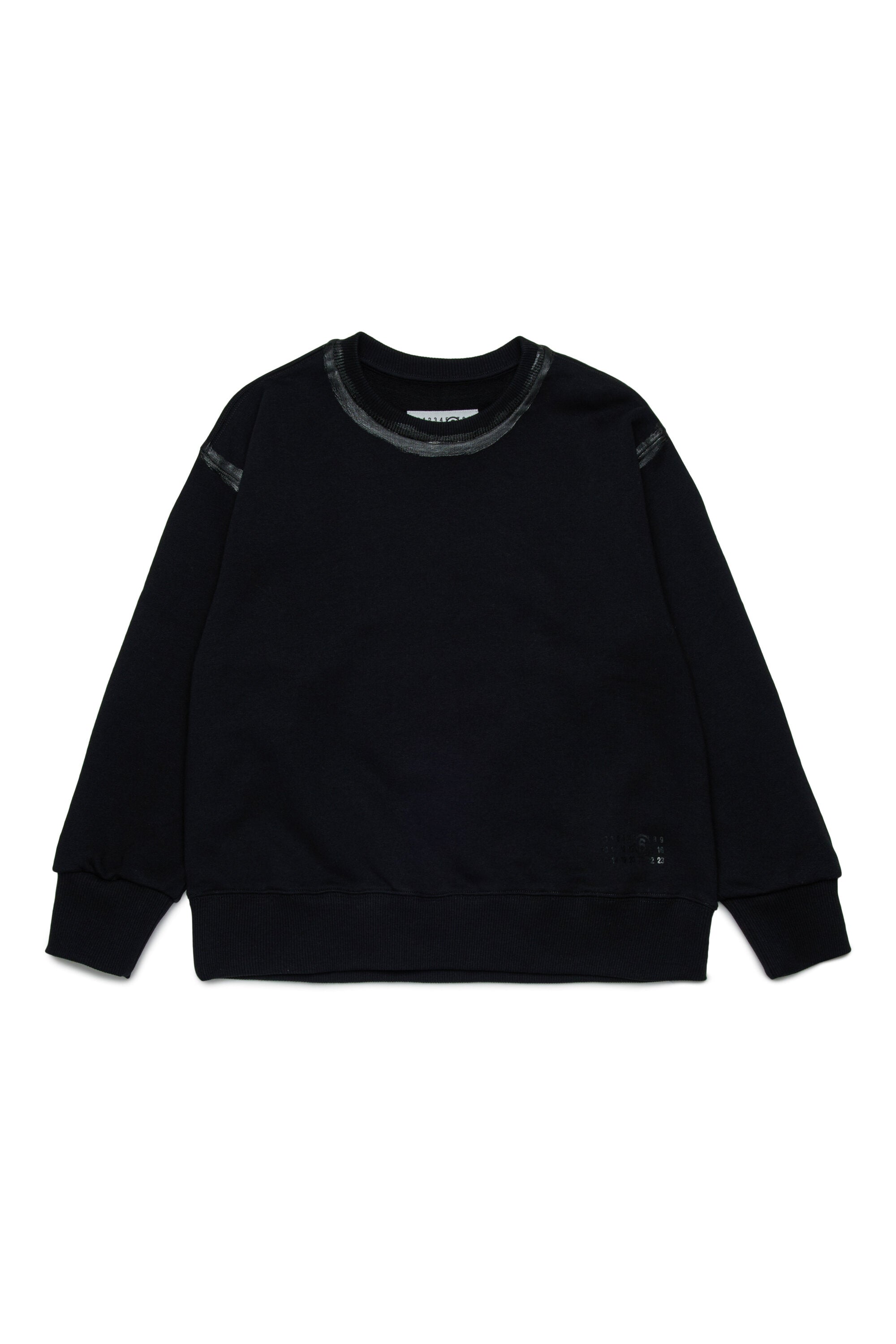 Fleece pullover with glossy brush strokes