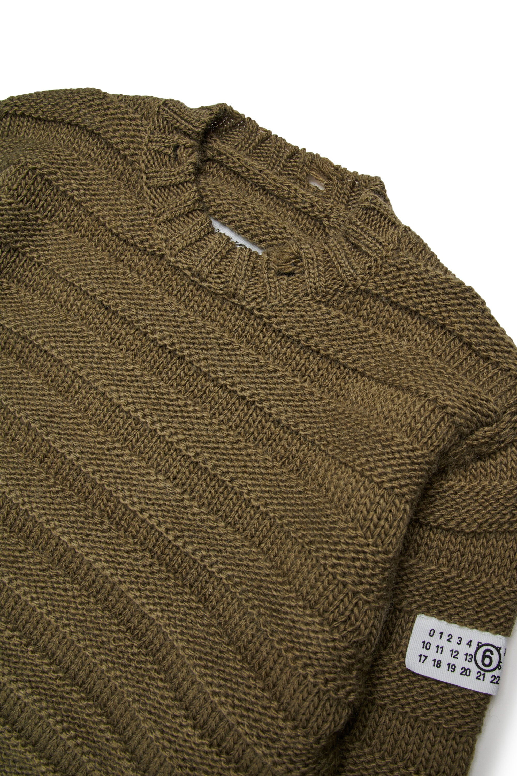 Ribbed wool blend pullover with breaks