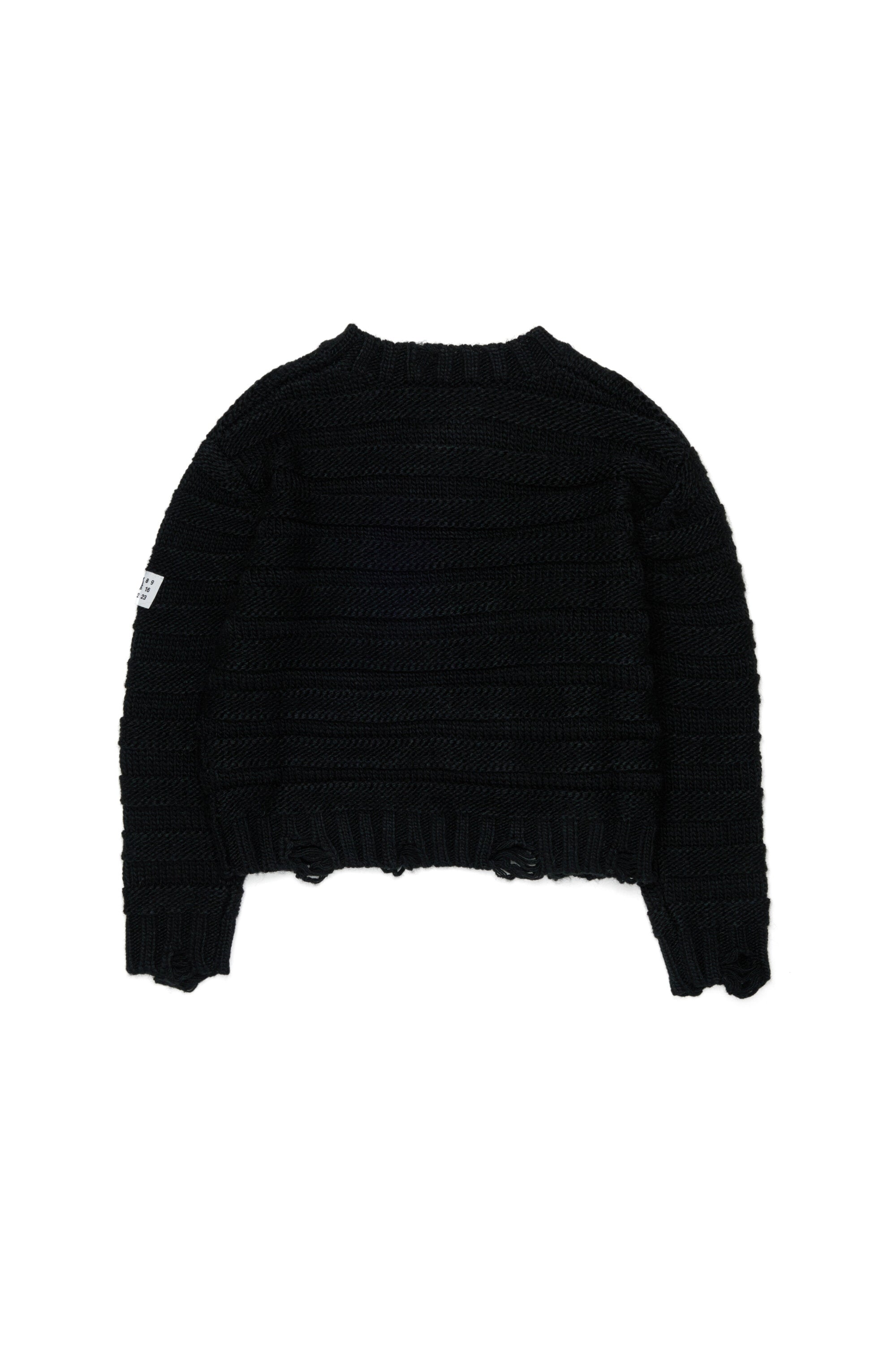 Ribbed wool blend pullover with breaks