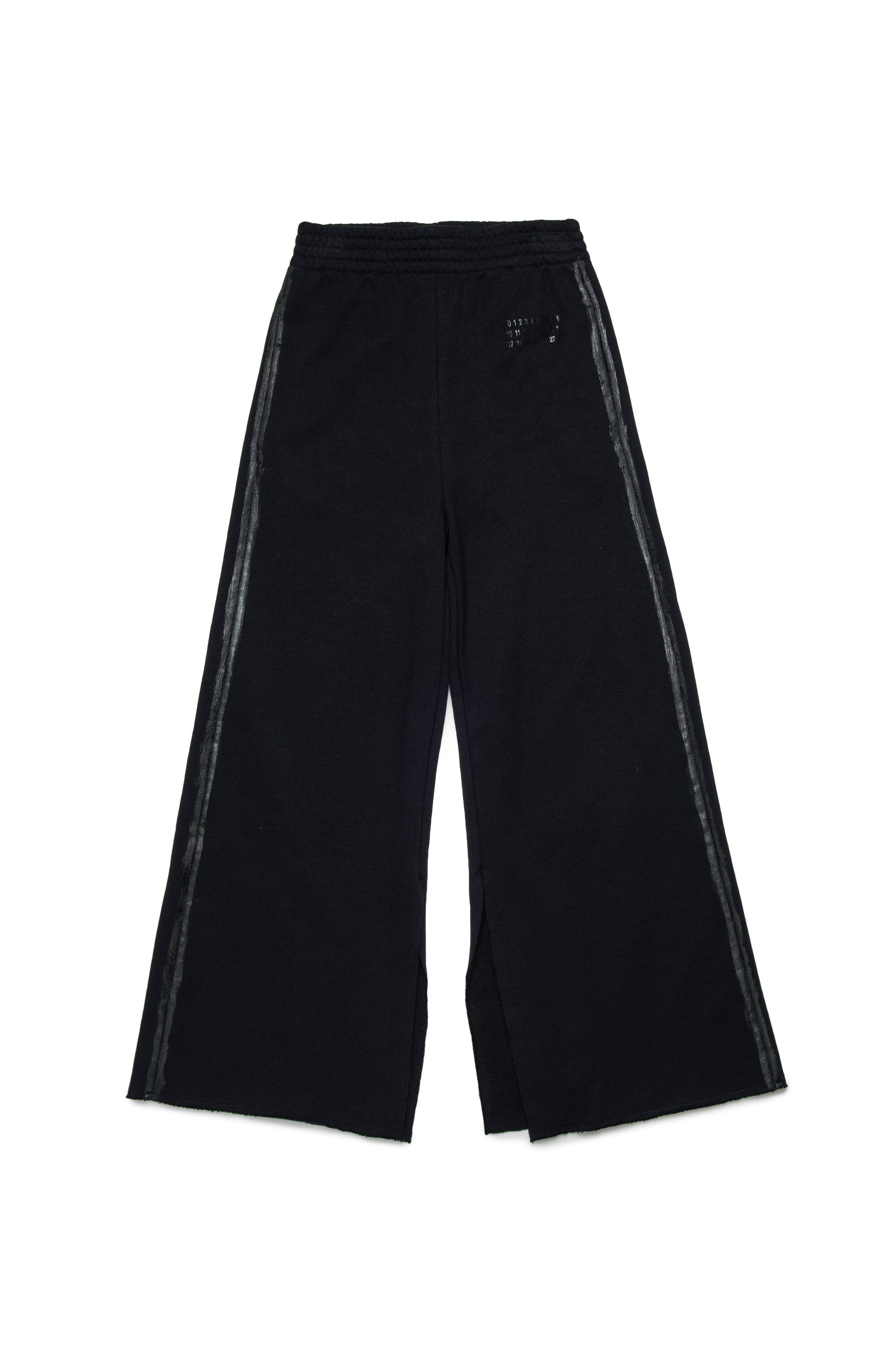 Fleece pants with glossy plucking