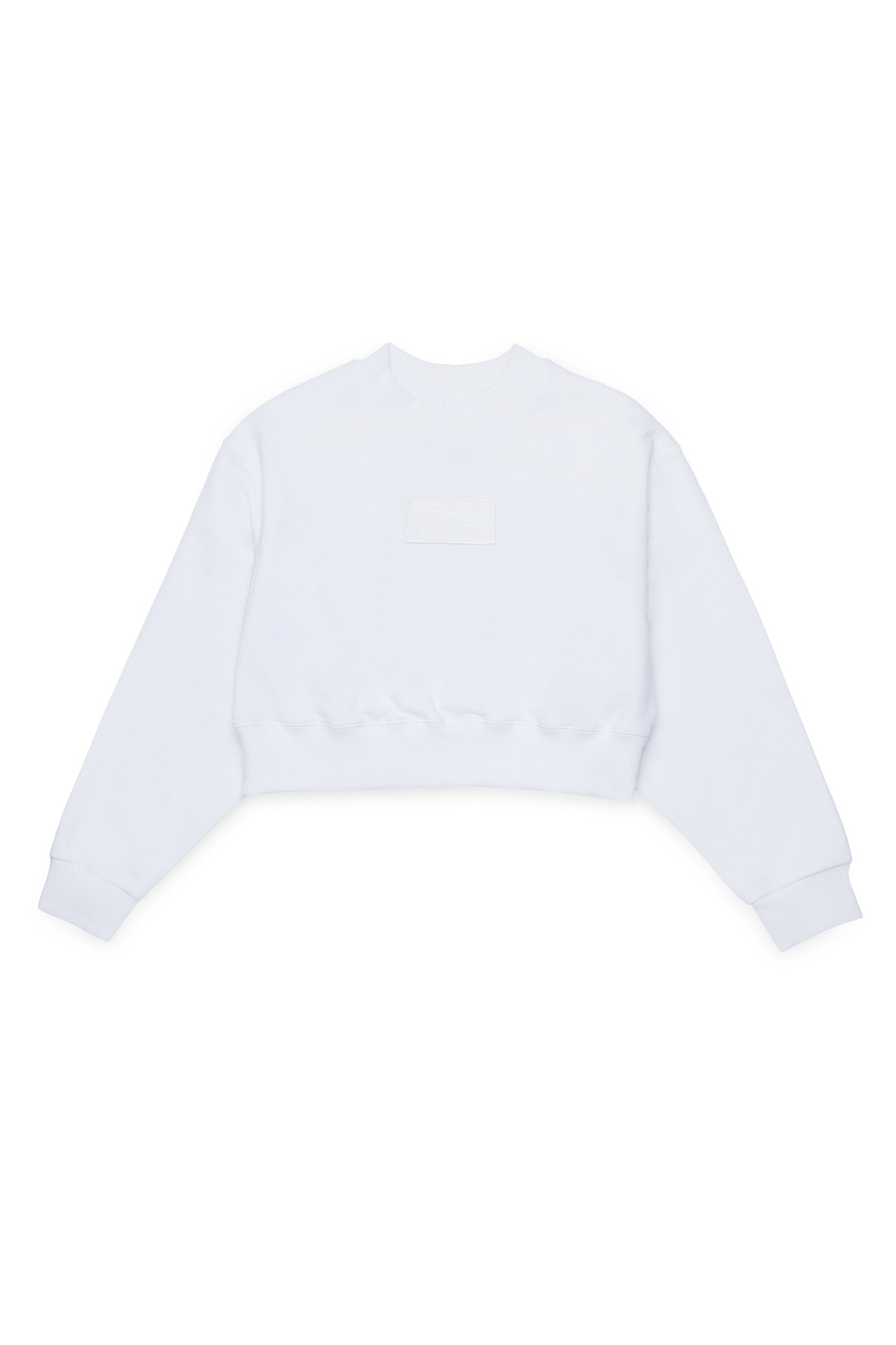 Cropped crew-neck sweatshirt with Numeric Logo patches