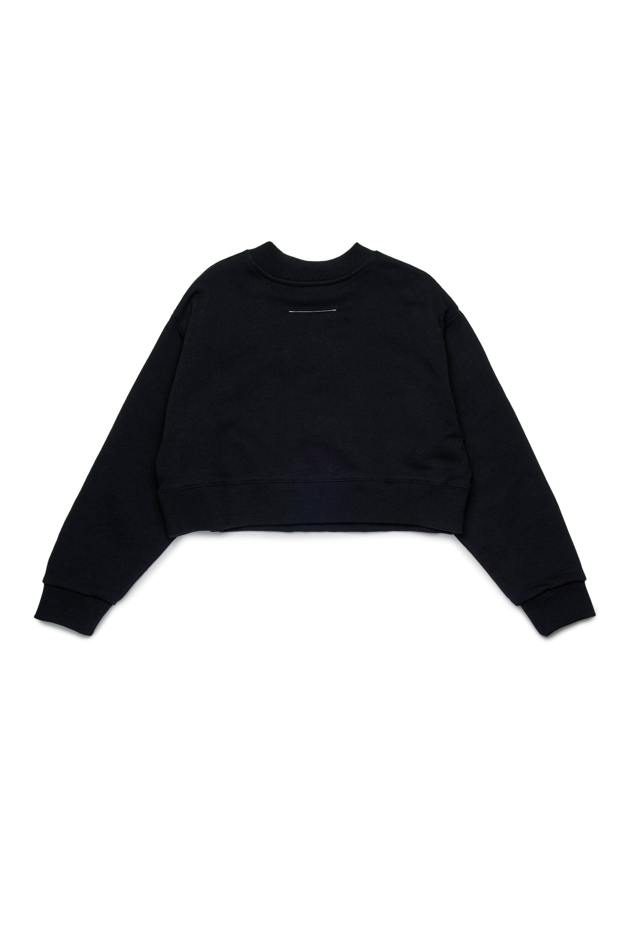 Cropped crew-neck sweatshirt with Numeric Logo patches