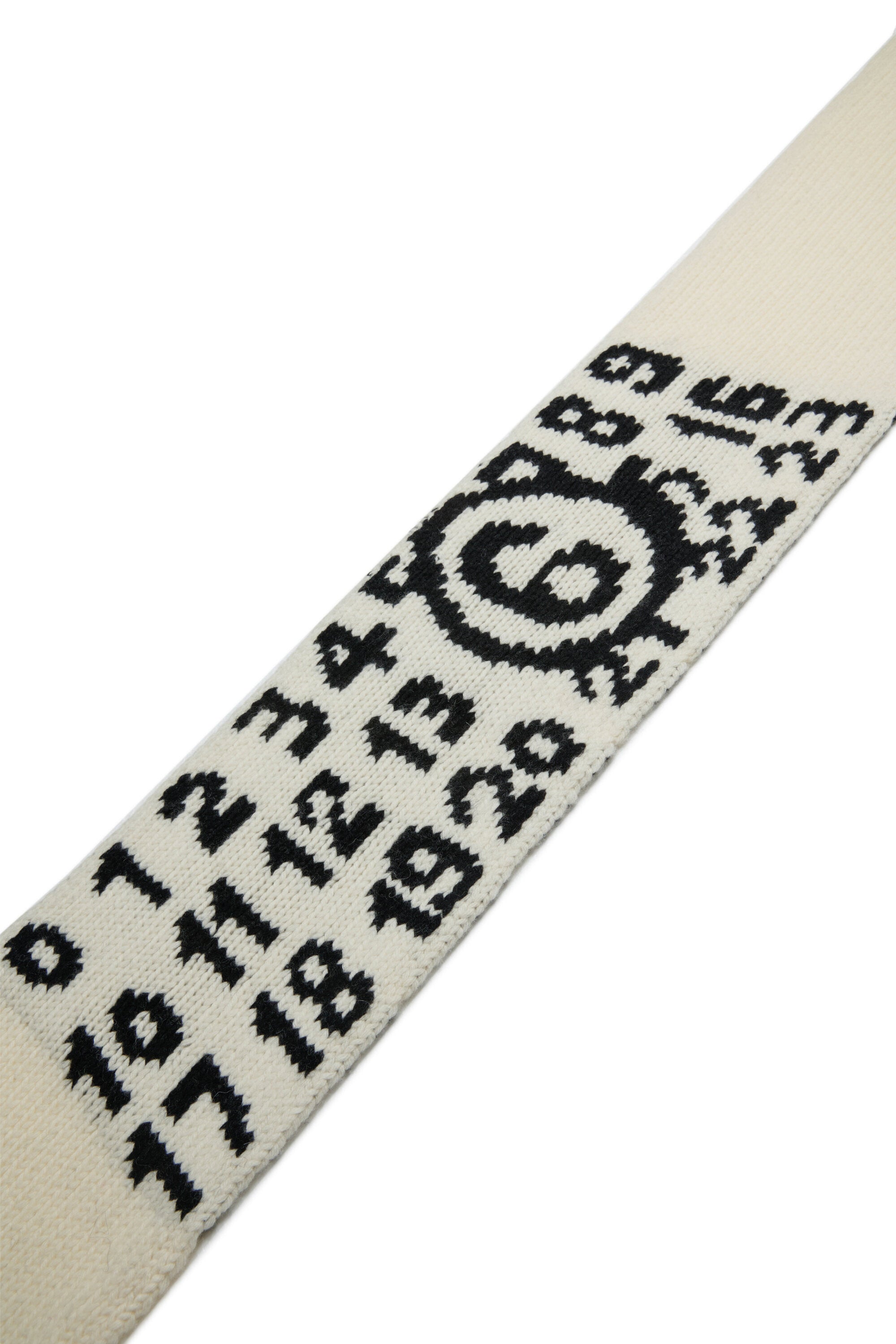Wool-blend knit scarf with Numeric logo