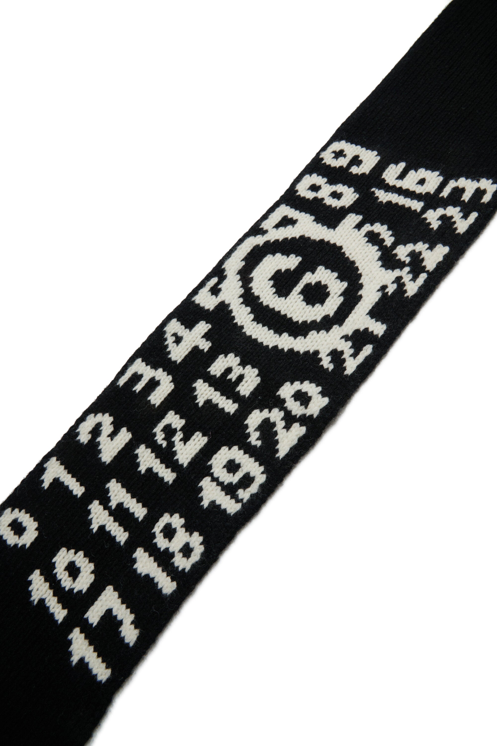 Wool-blend knit scarf with Numeric logo