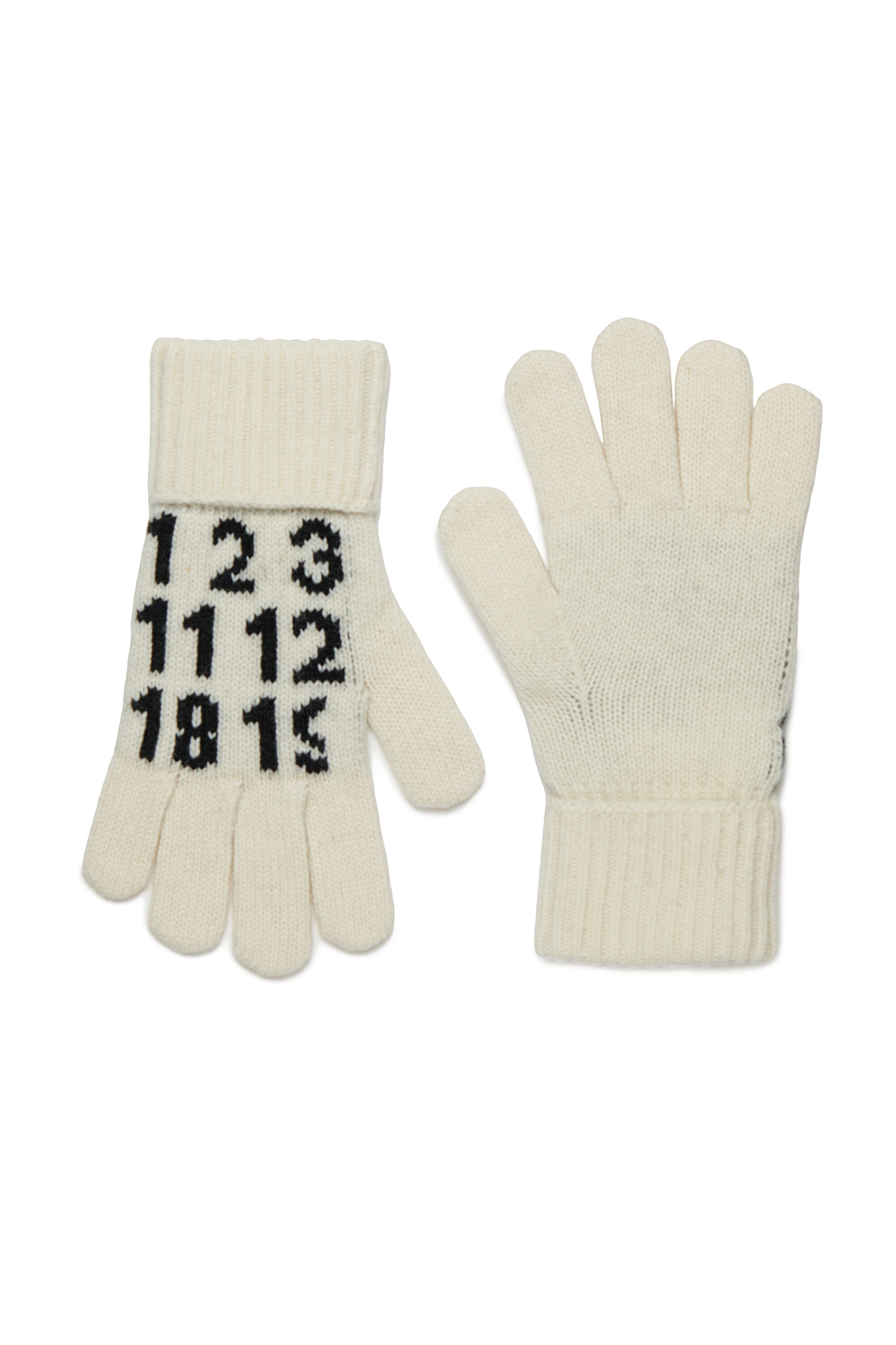 Wool-blend knit gloves with Numeric logo