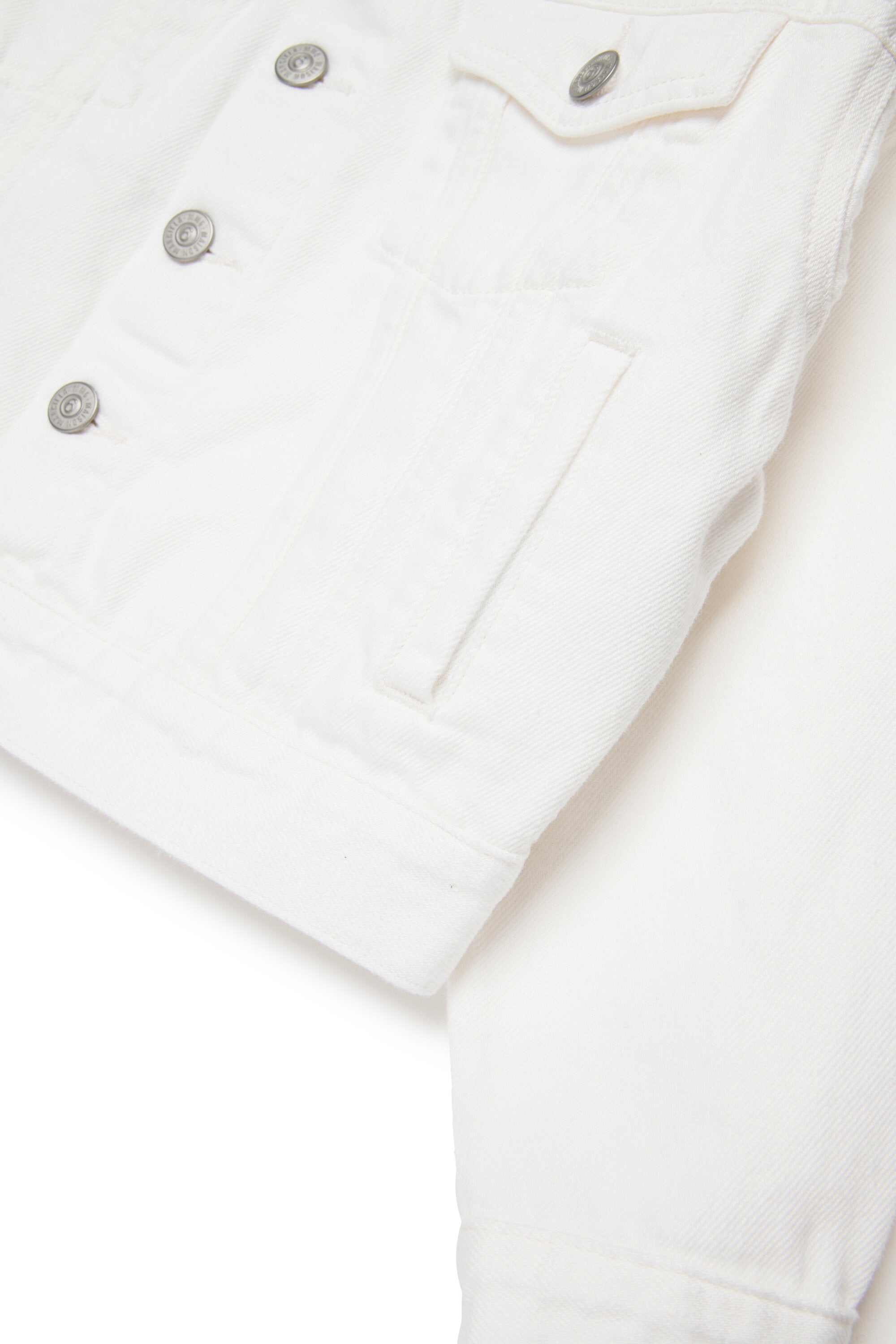 Denim jacket with printed logo