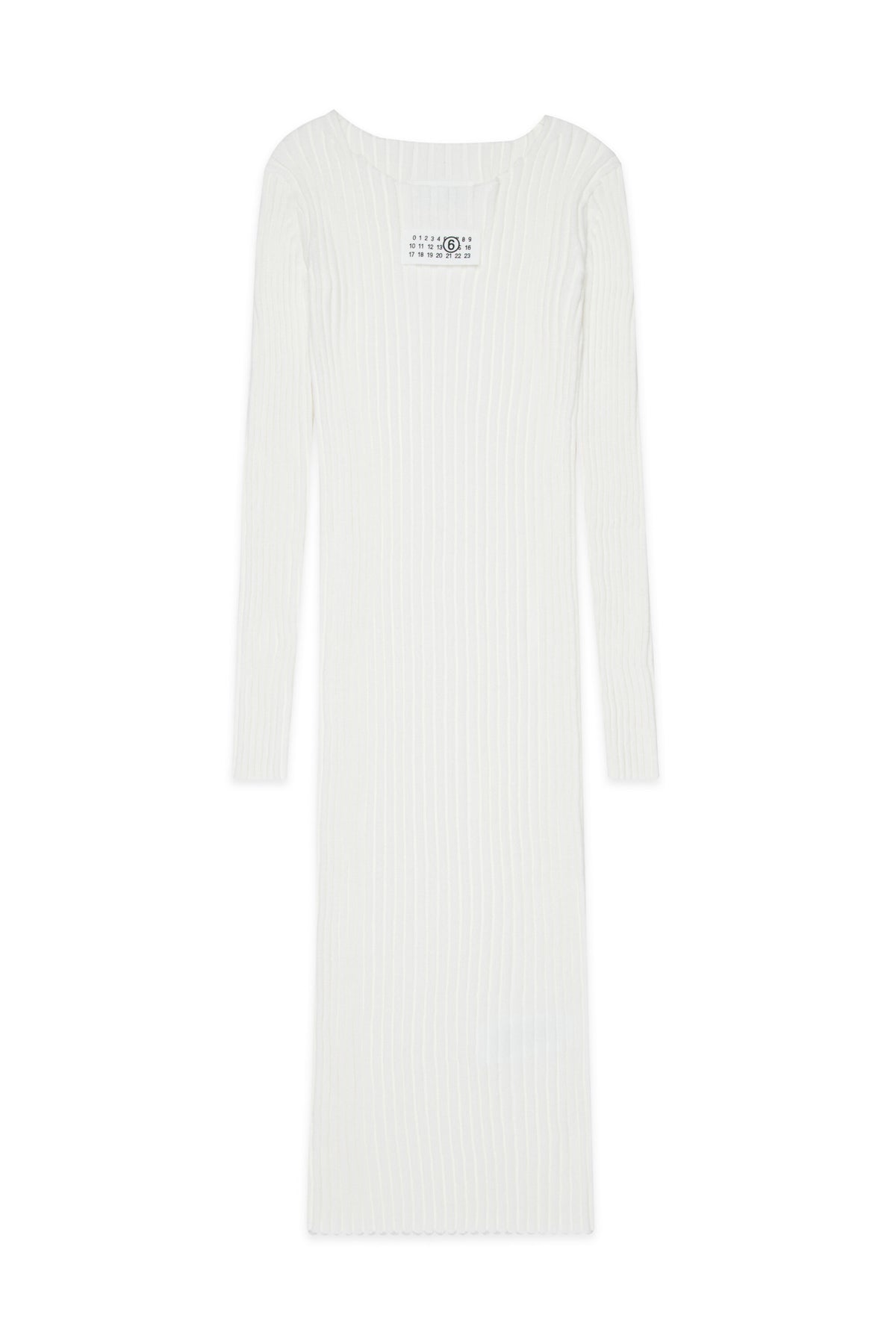 Ribbed long dress with logo