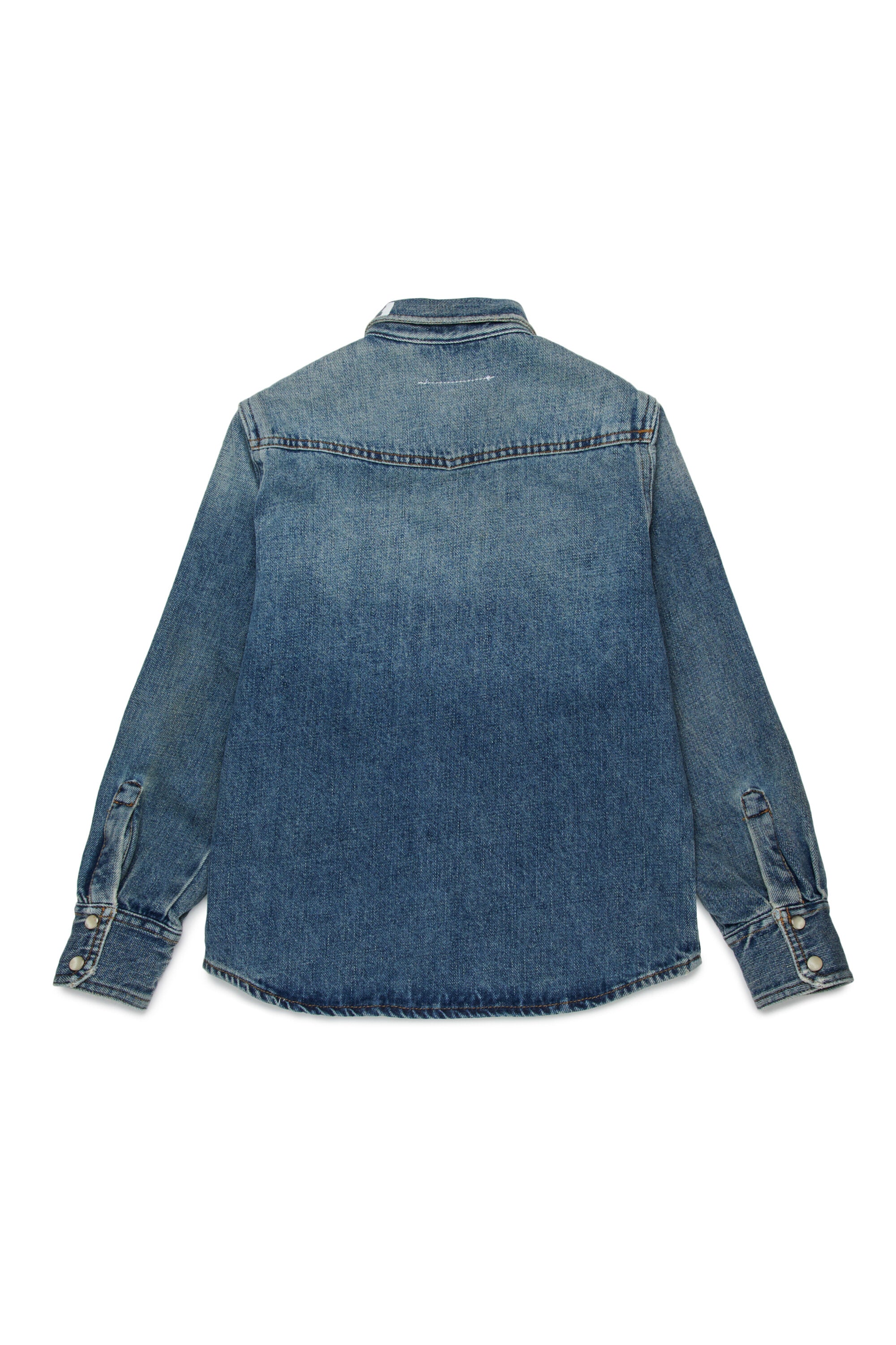 Denim shirt with printed logo