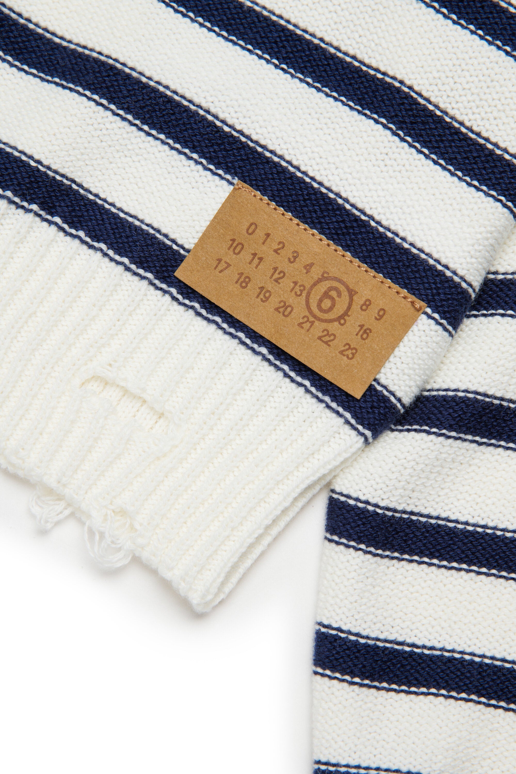 Crew-neck striped pullover with logo
