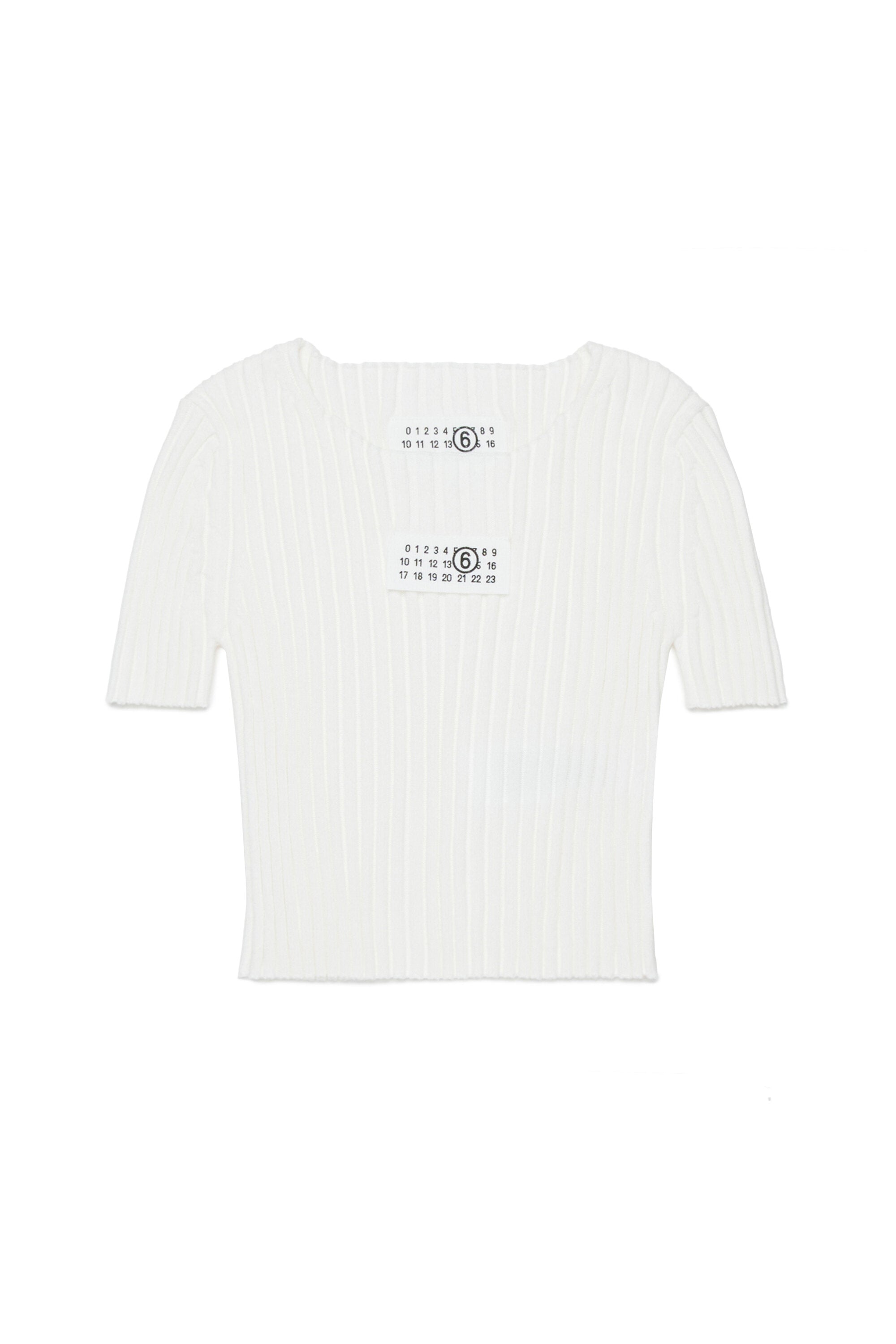 Ribbed knit top with numeric logo