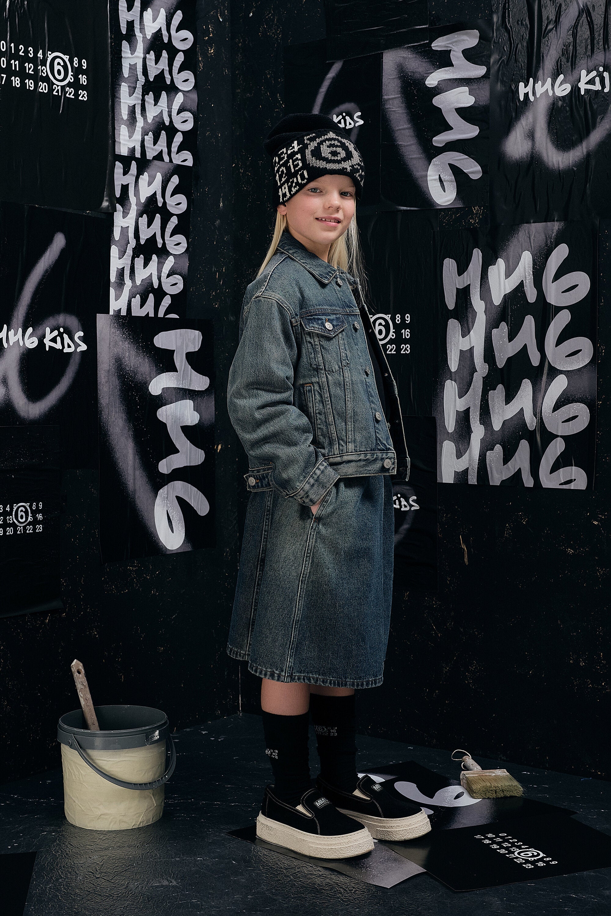 Denim jacket with logo