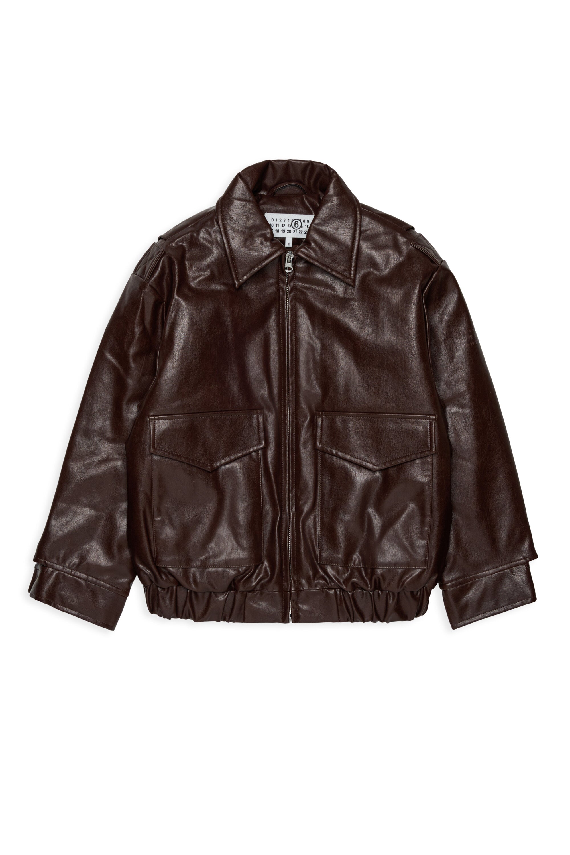 Biker jacket with printed logo