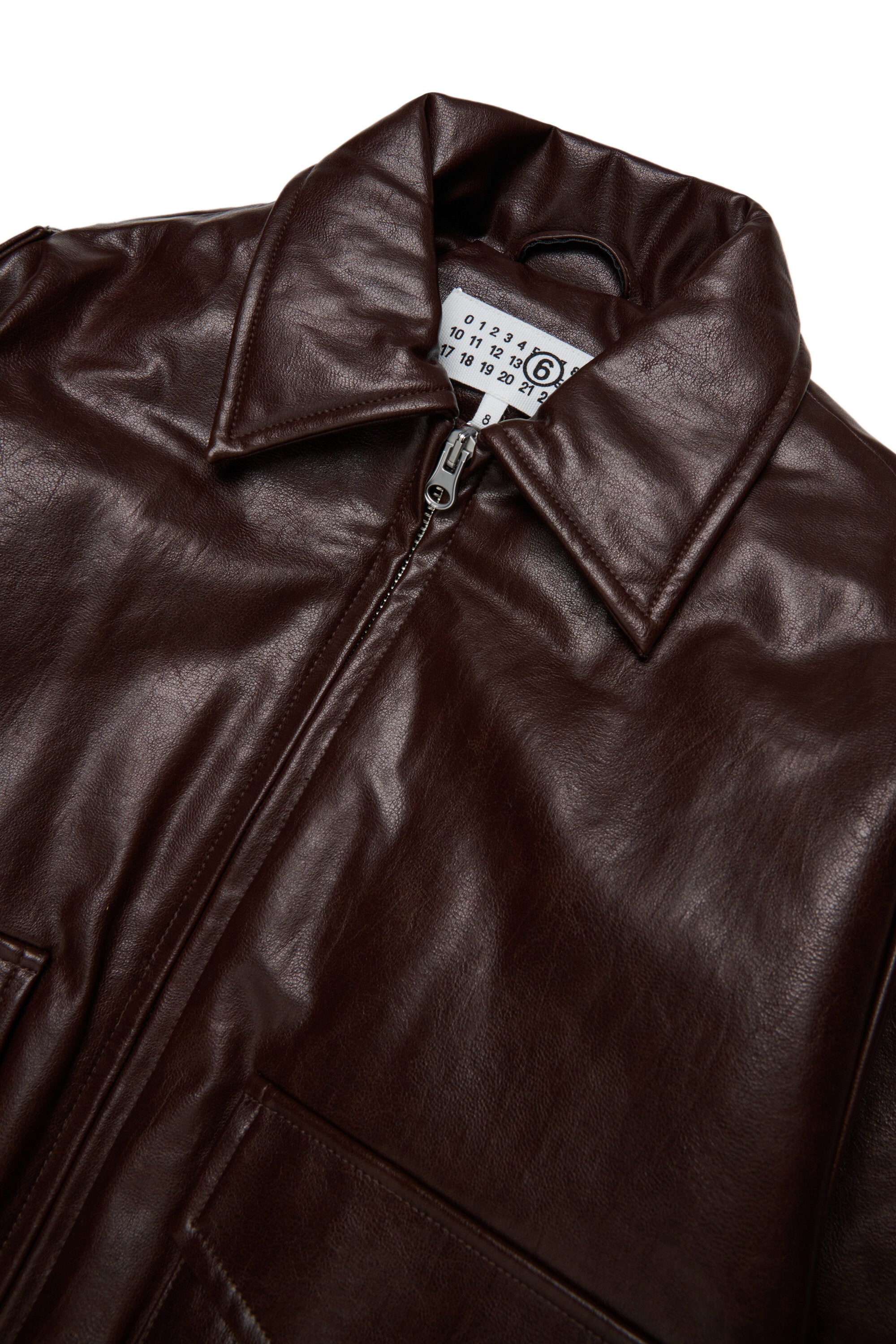 Biker jacket with printed logo