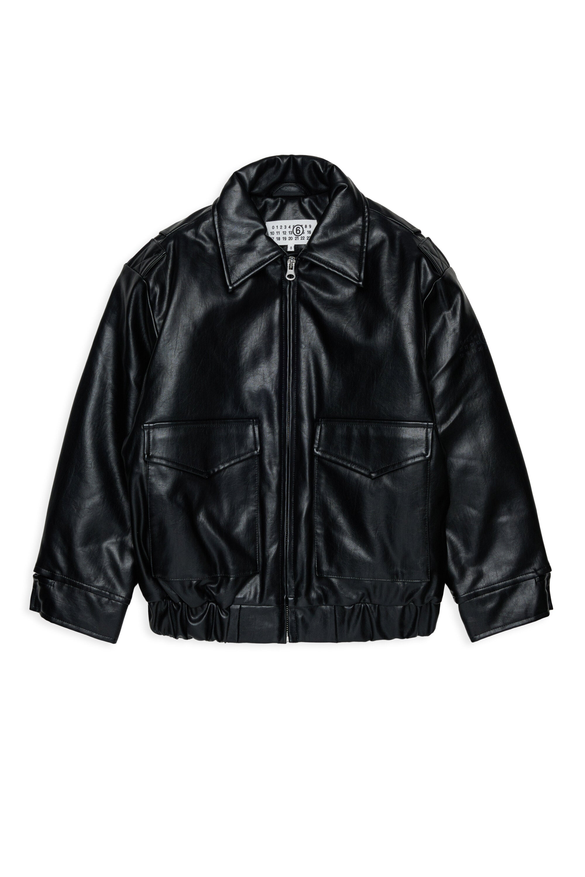 Biker jacket with printed logo