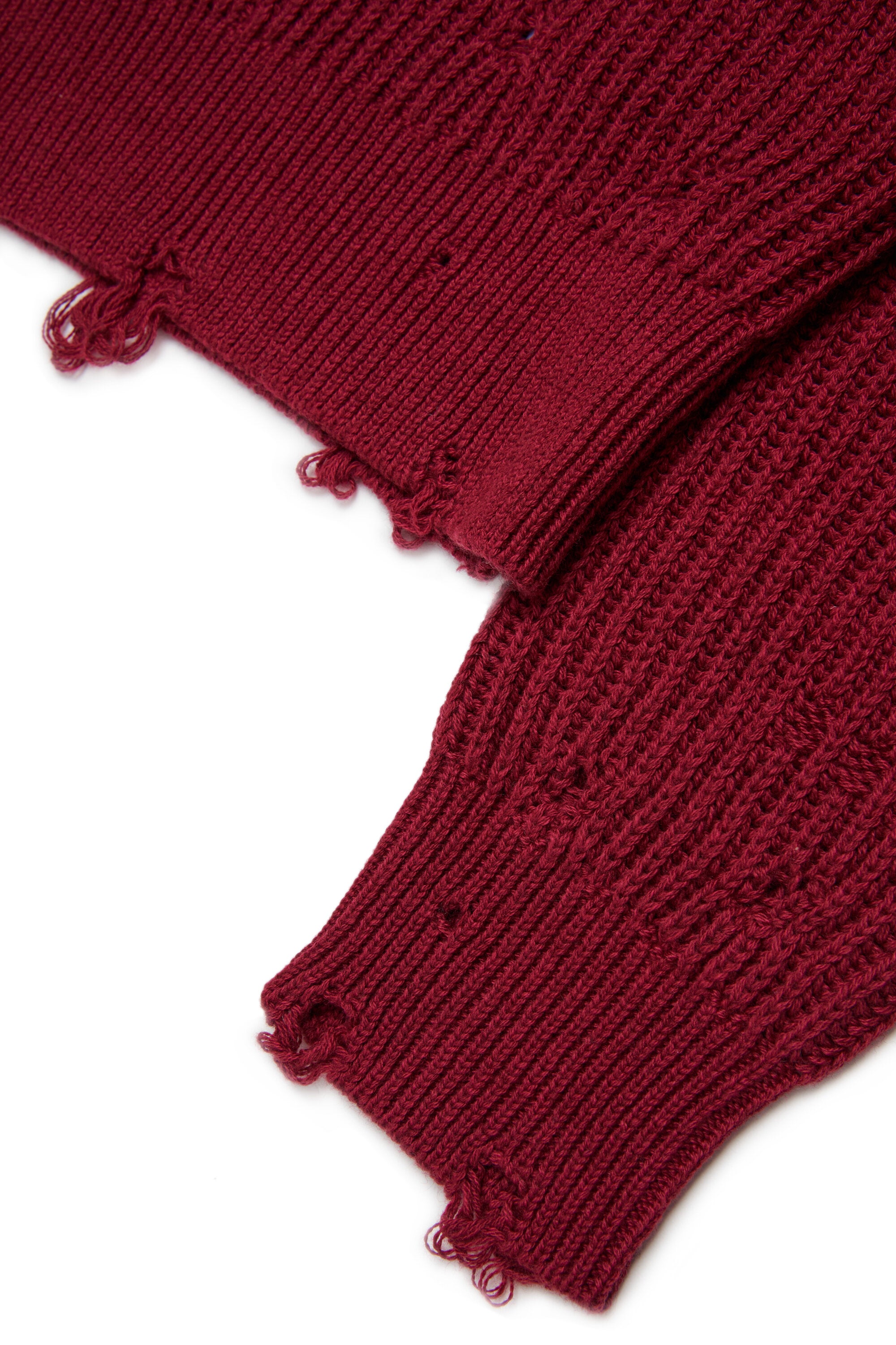 V-neck pullover with distressed details