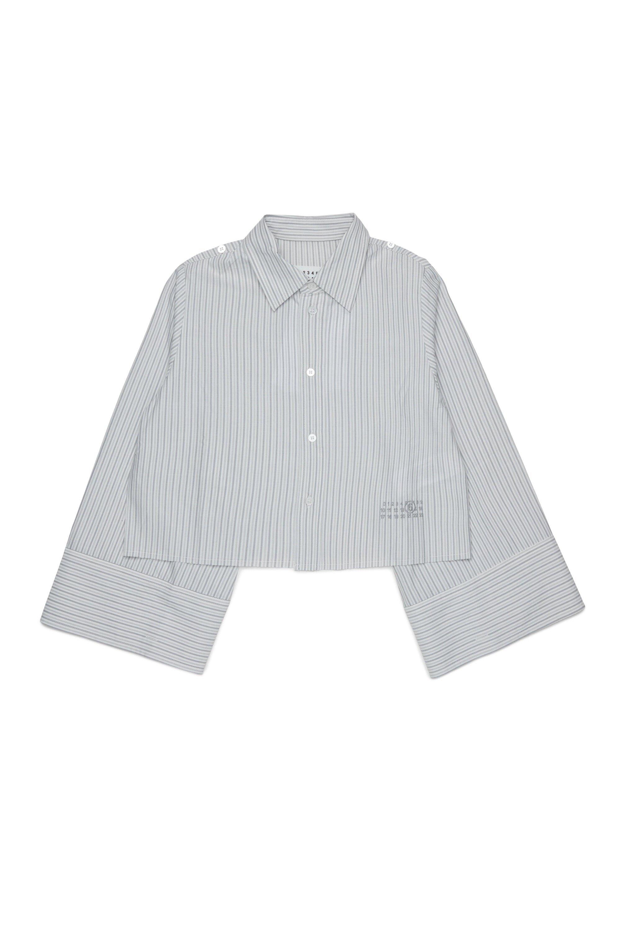 Cropped striped shirt with logo