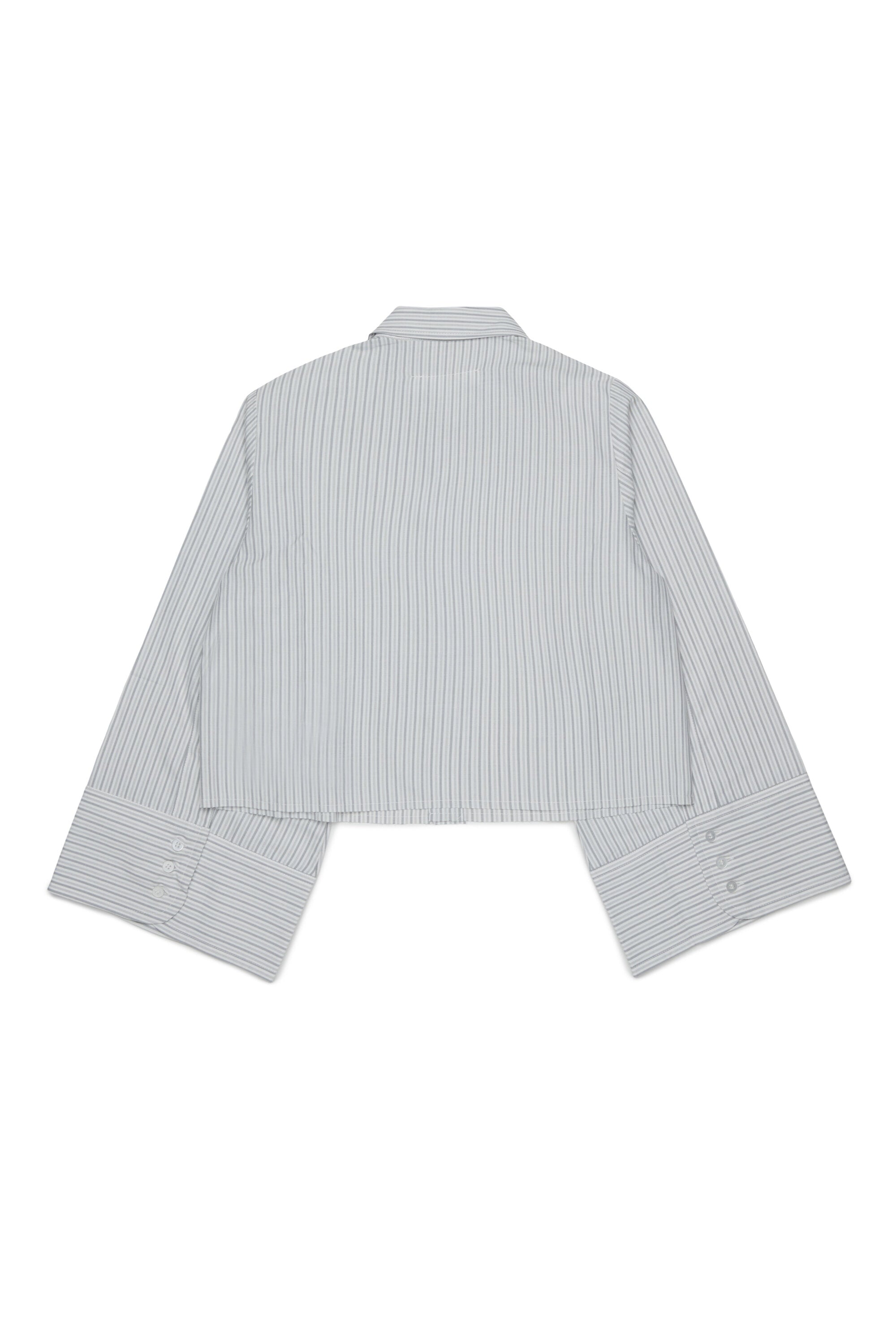 Cropped striped shirt with logo