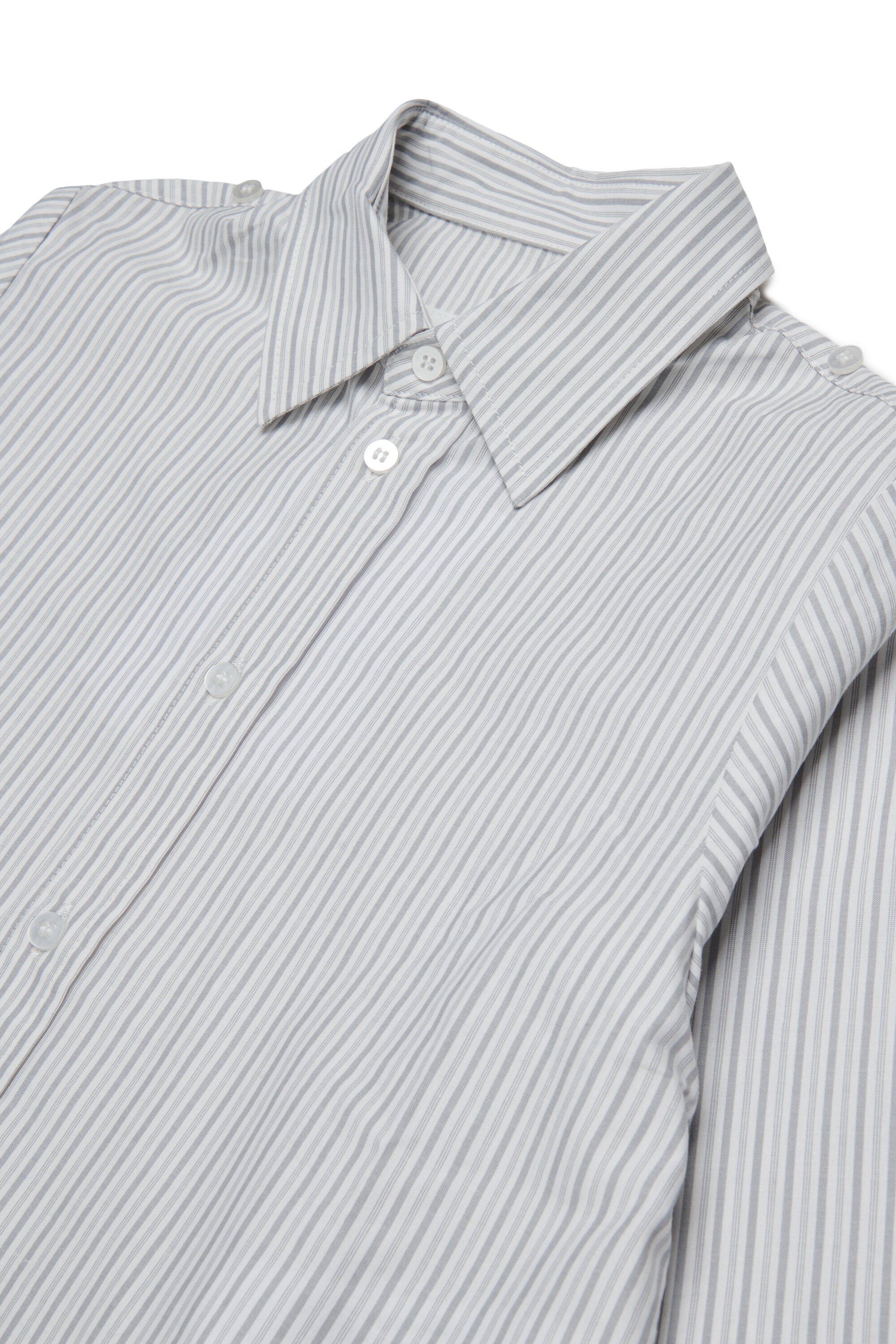 Cropped striped shirt with logo