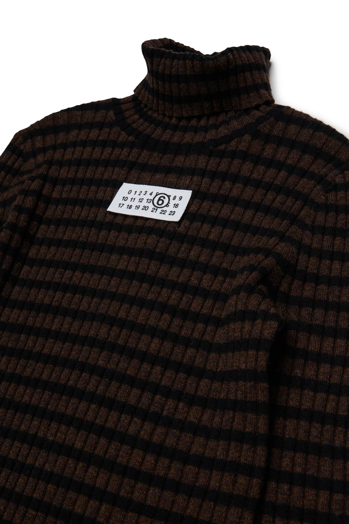 Striped turtleneck with logo