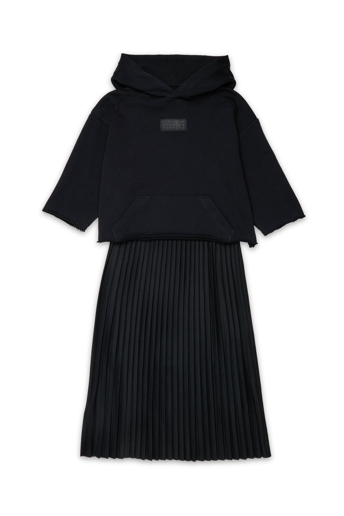 Layered dress with pleated skirt