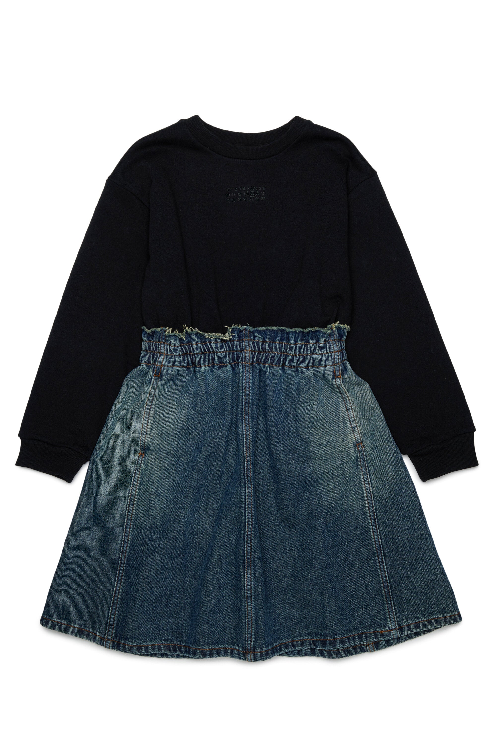 Sweatshirt and denim dress with logo