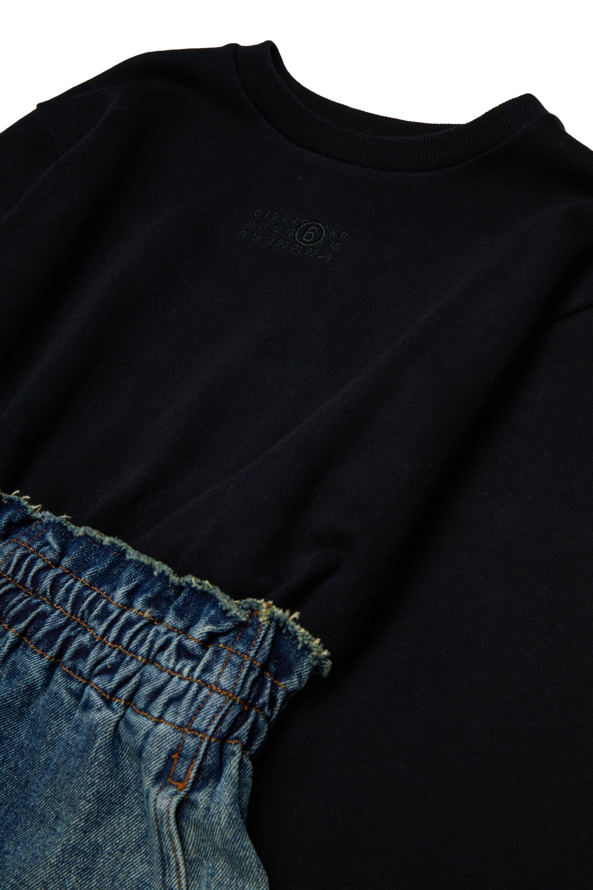 Sweatshirt and denim dress with logo