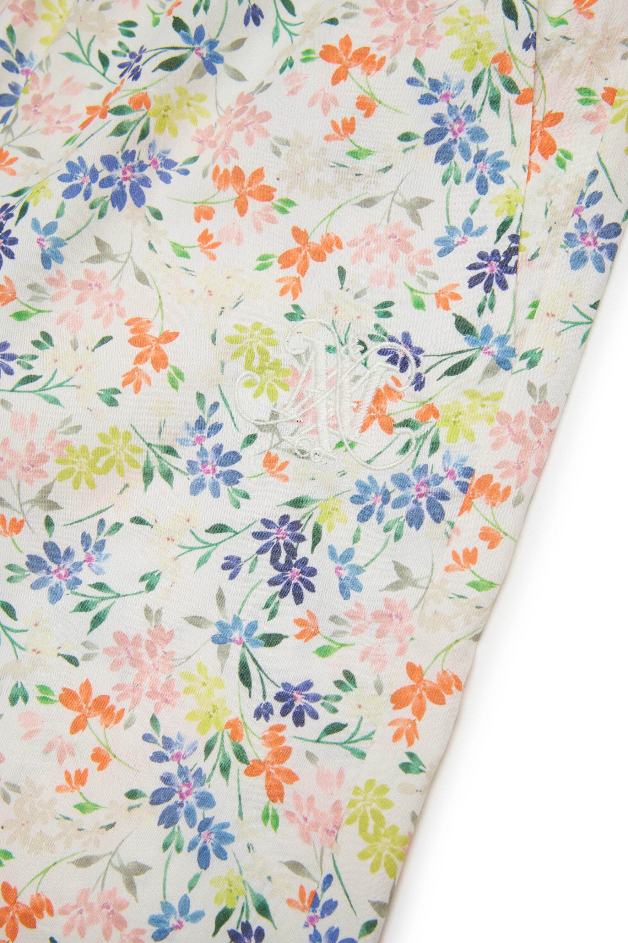 Floral allover poplin wide pants