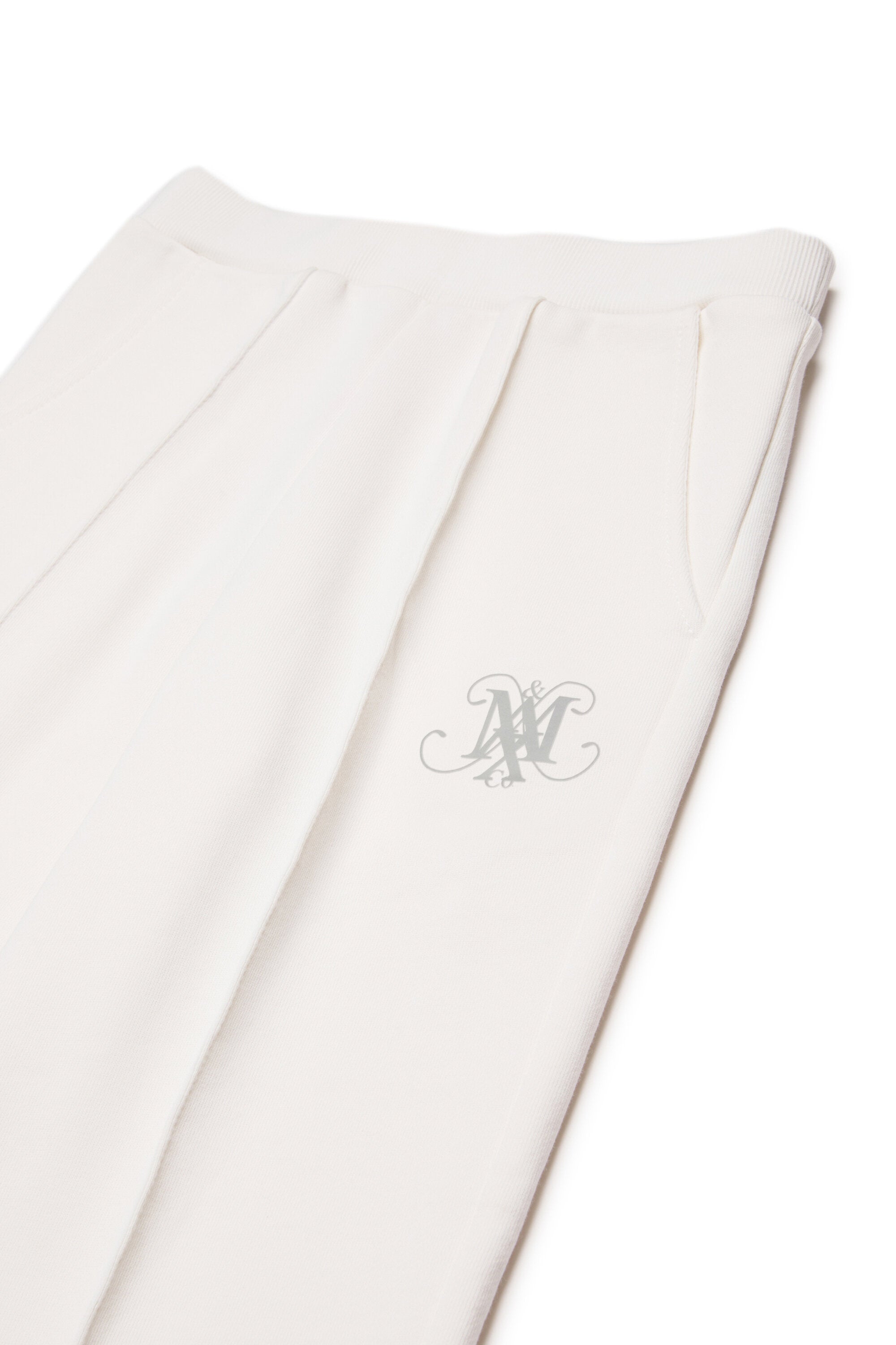 Fleece straight pants with ribbing