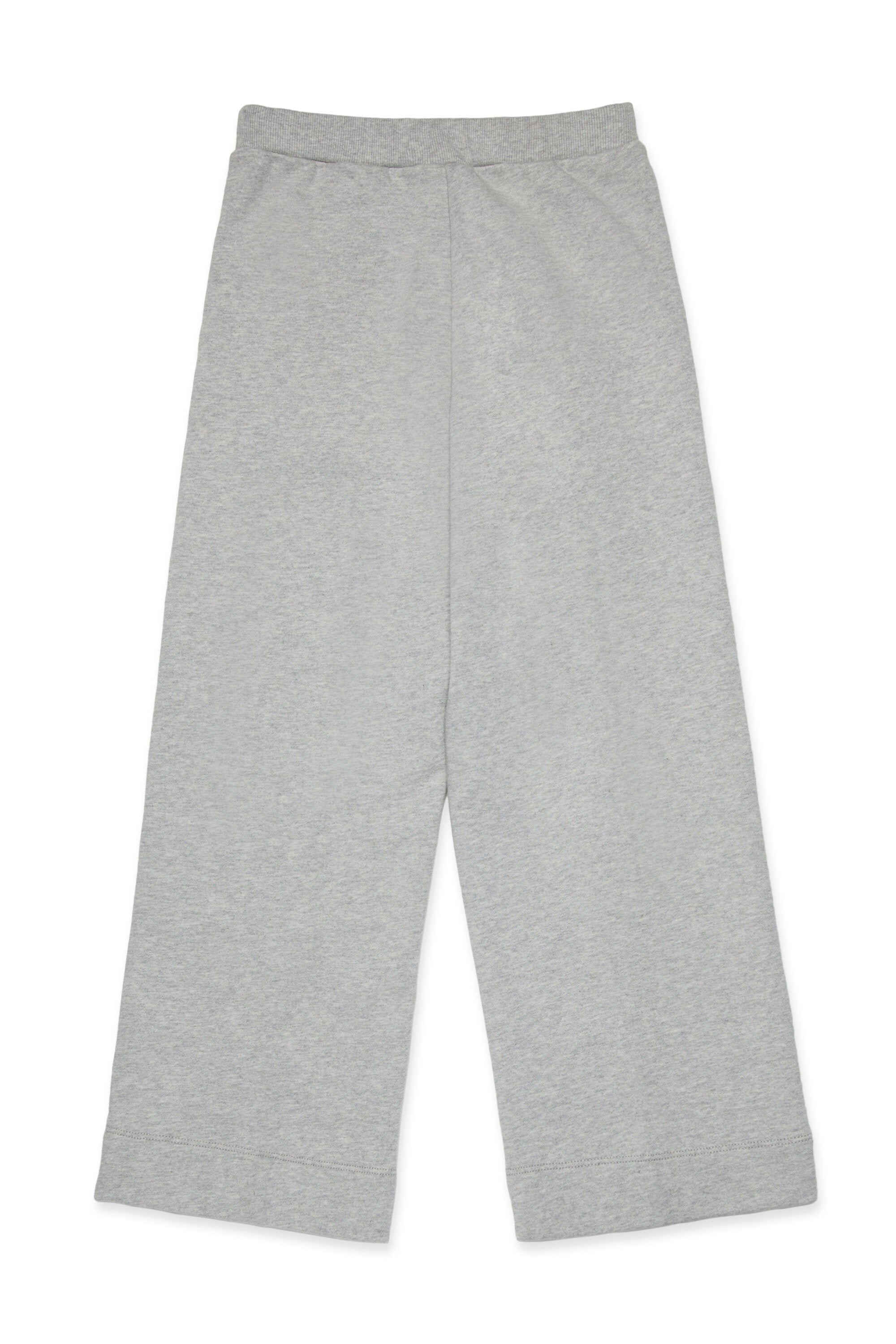 Fleece straight pants with ribbing
