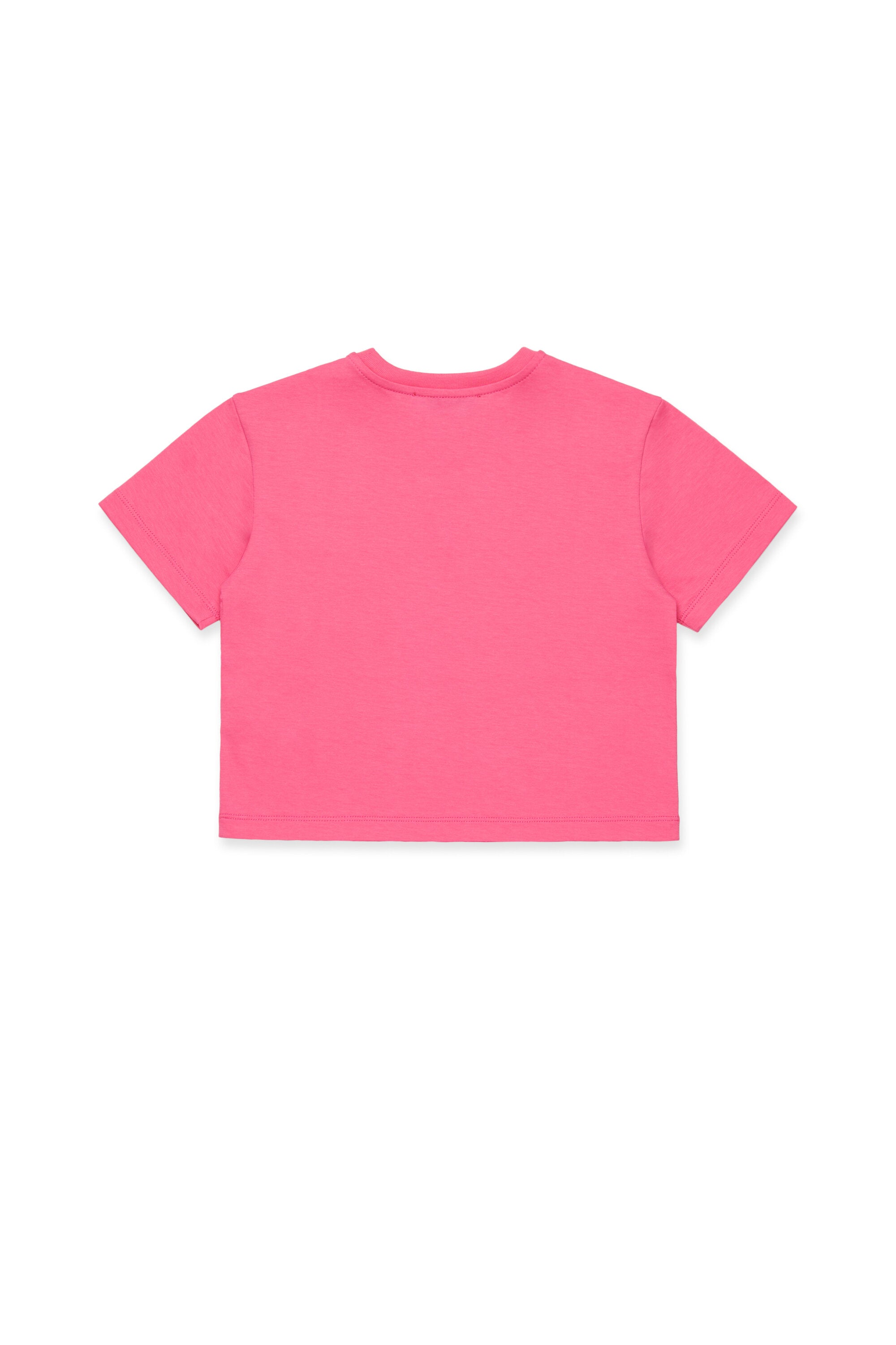 Cropped jersey T-shirt with heart embroidery