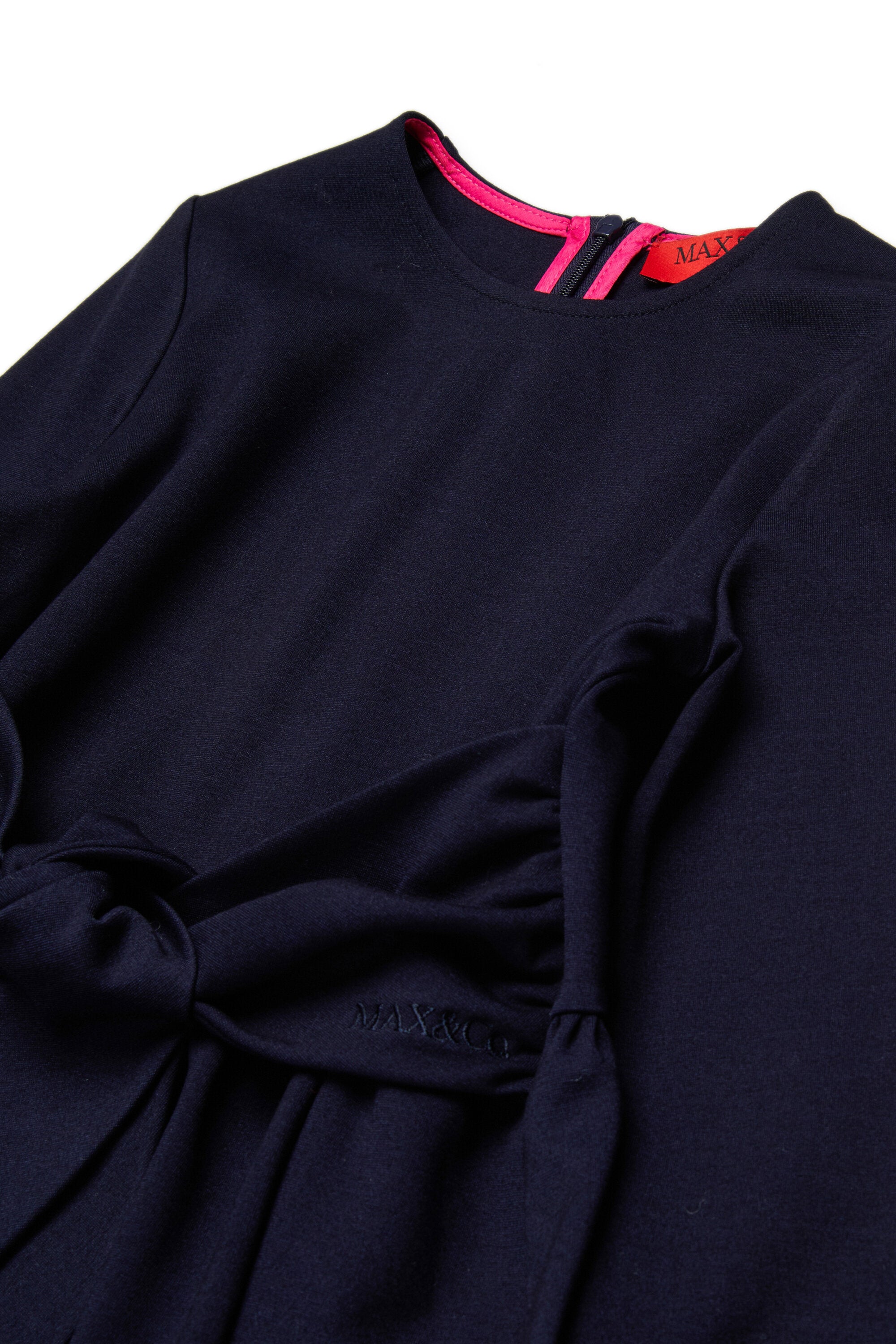 Milan stitch short dress with front knot