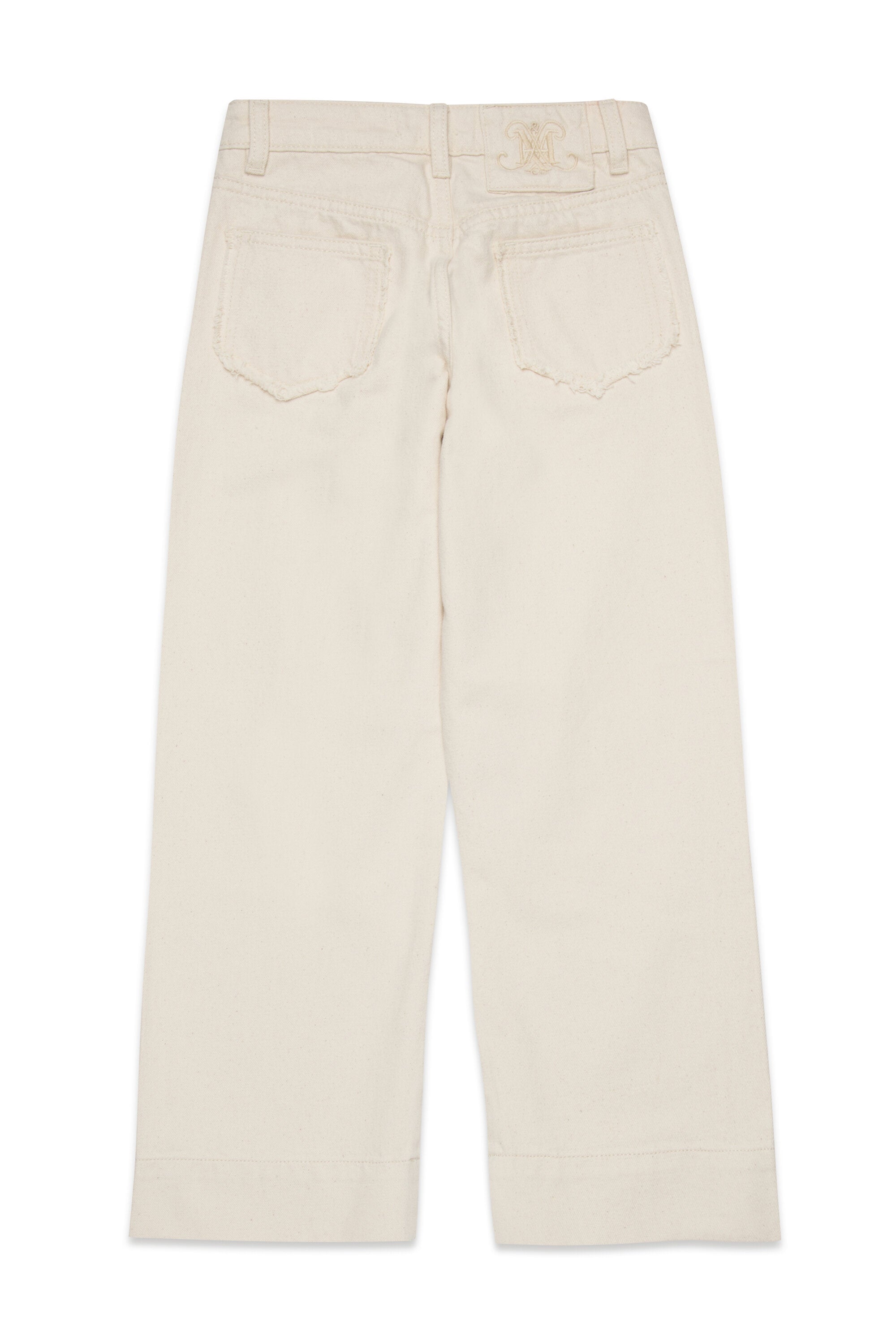 Flare jeans with raw cut details