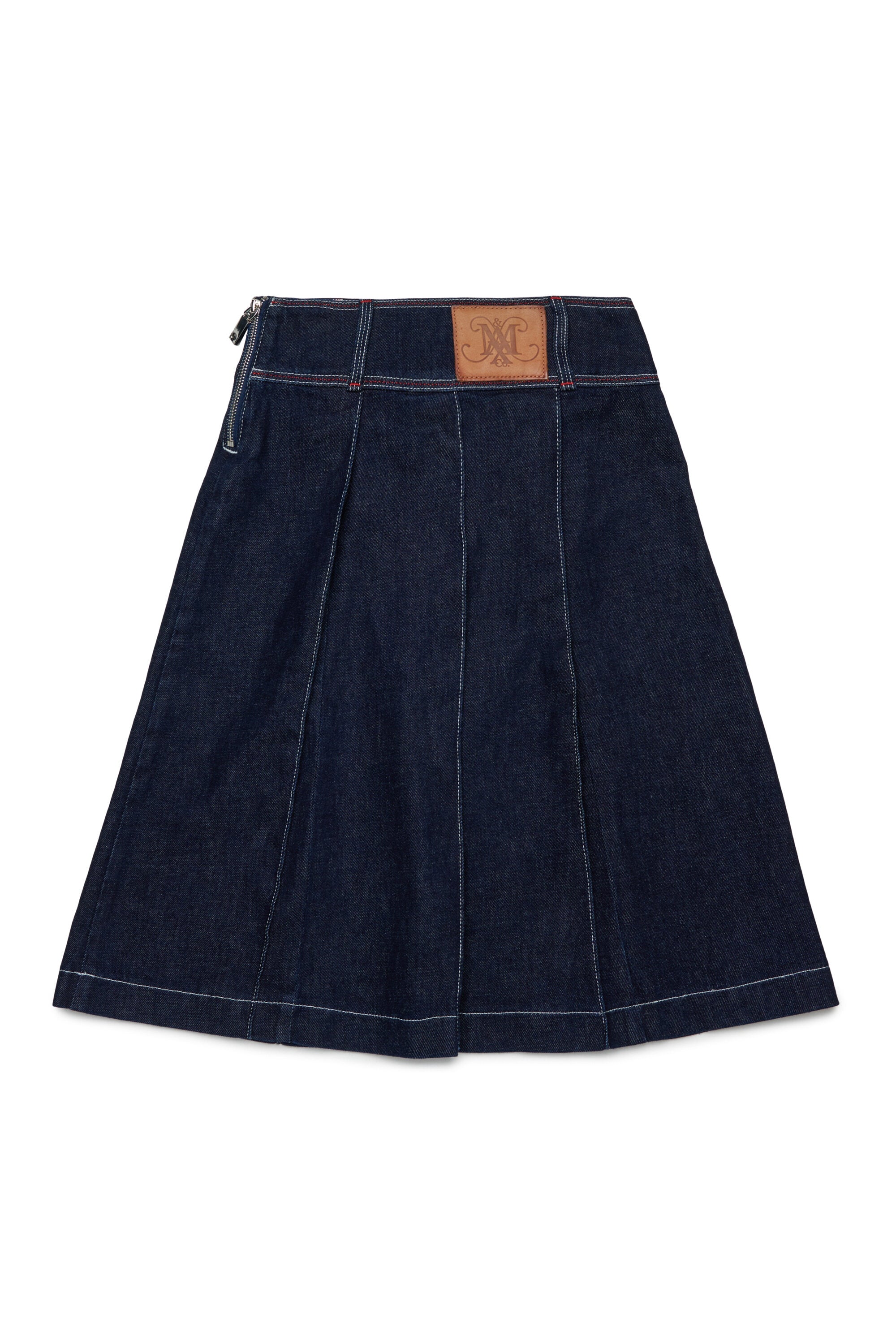 Dark denim midi skirt