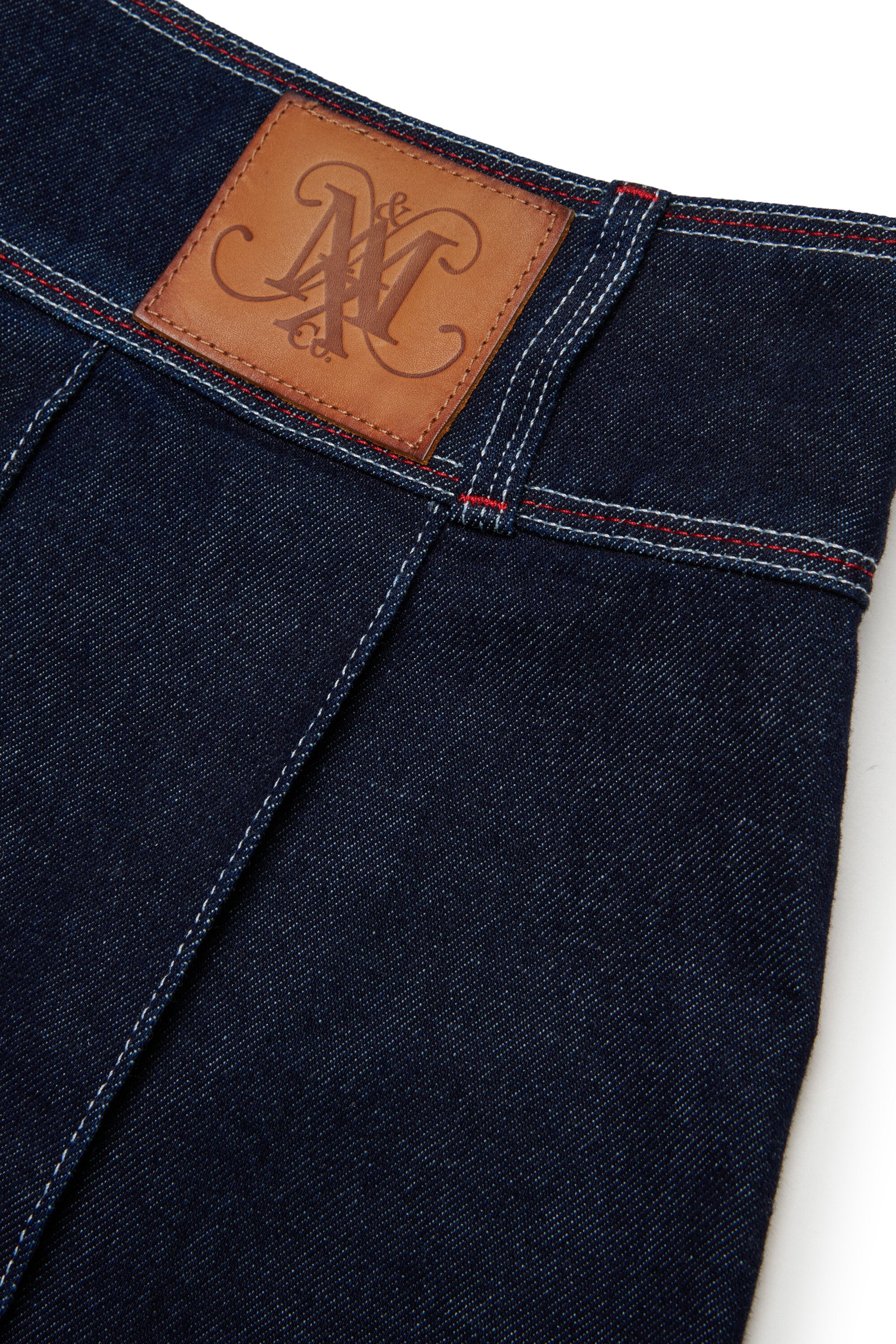 Dark denim midi skirt