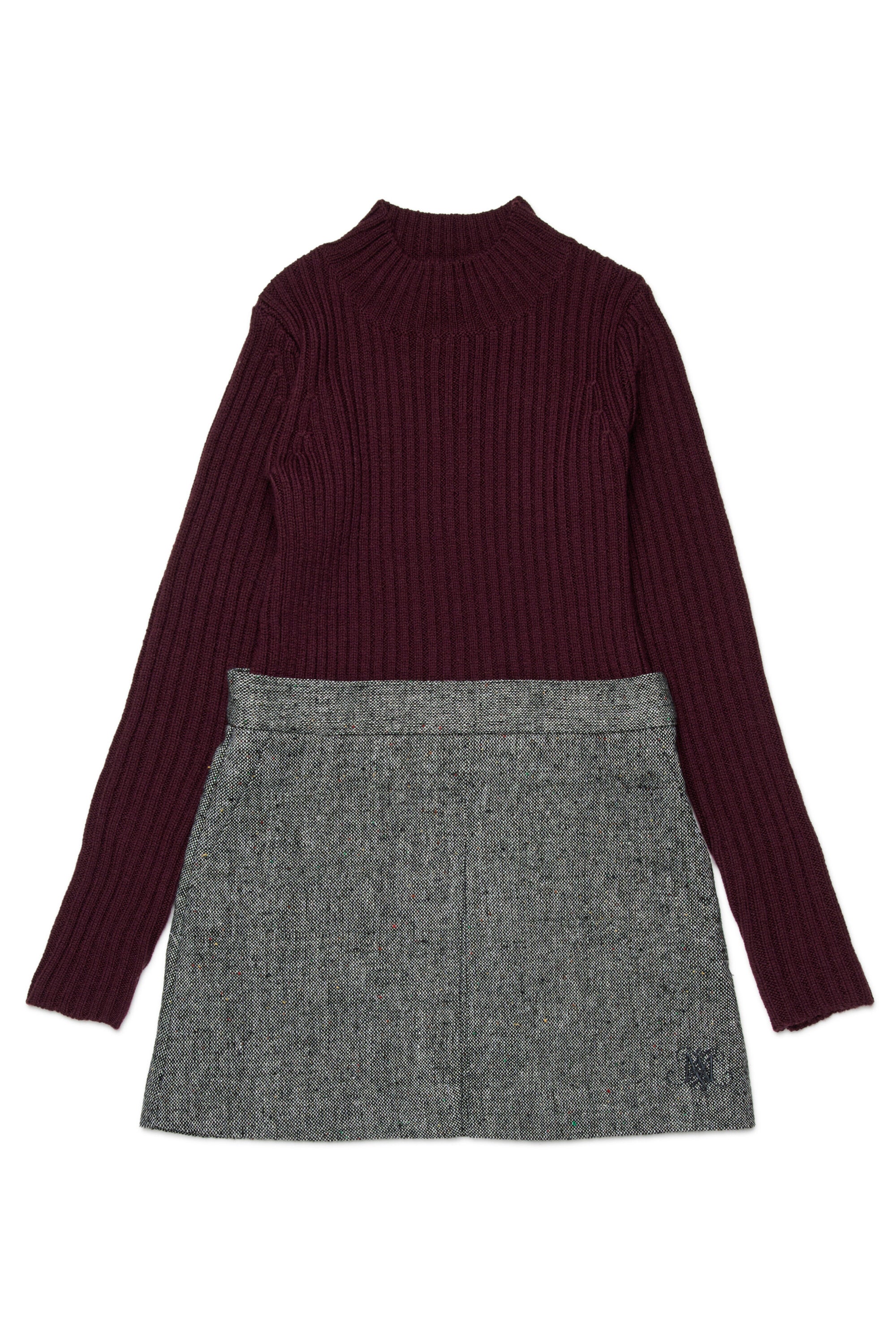 Knit and tweed mini dress