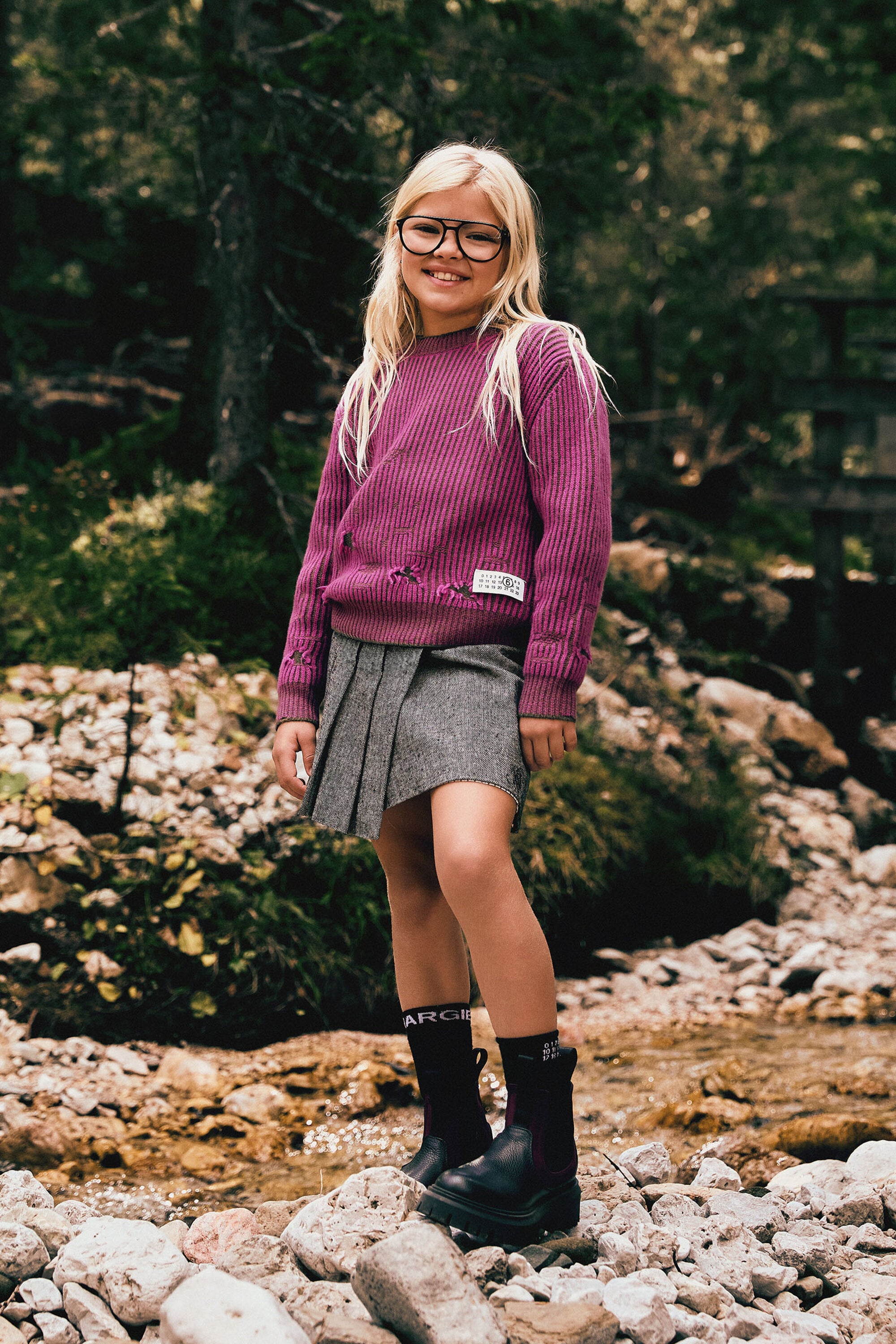 Short tweed wrap skirt